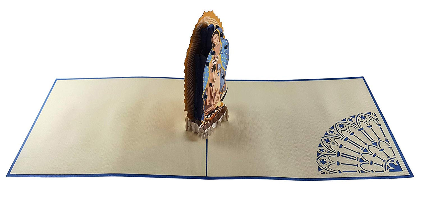 Our Lady Virgen de Guadalupe (Blue Cover) 3D Pop Up Greeting Card - Love - Religion - iGifts And Cards