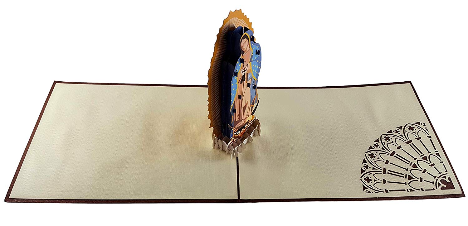 Our Lady Virgen de Guadalupe (Brown Cover) 3D Pop Up Greeting Card - Love - Religion - womens - iGifts And Cards