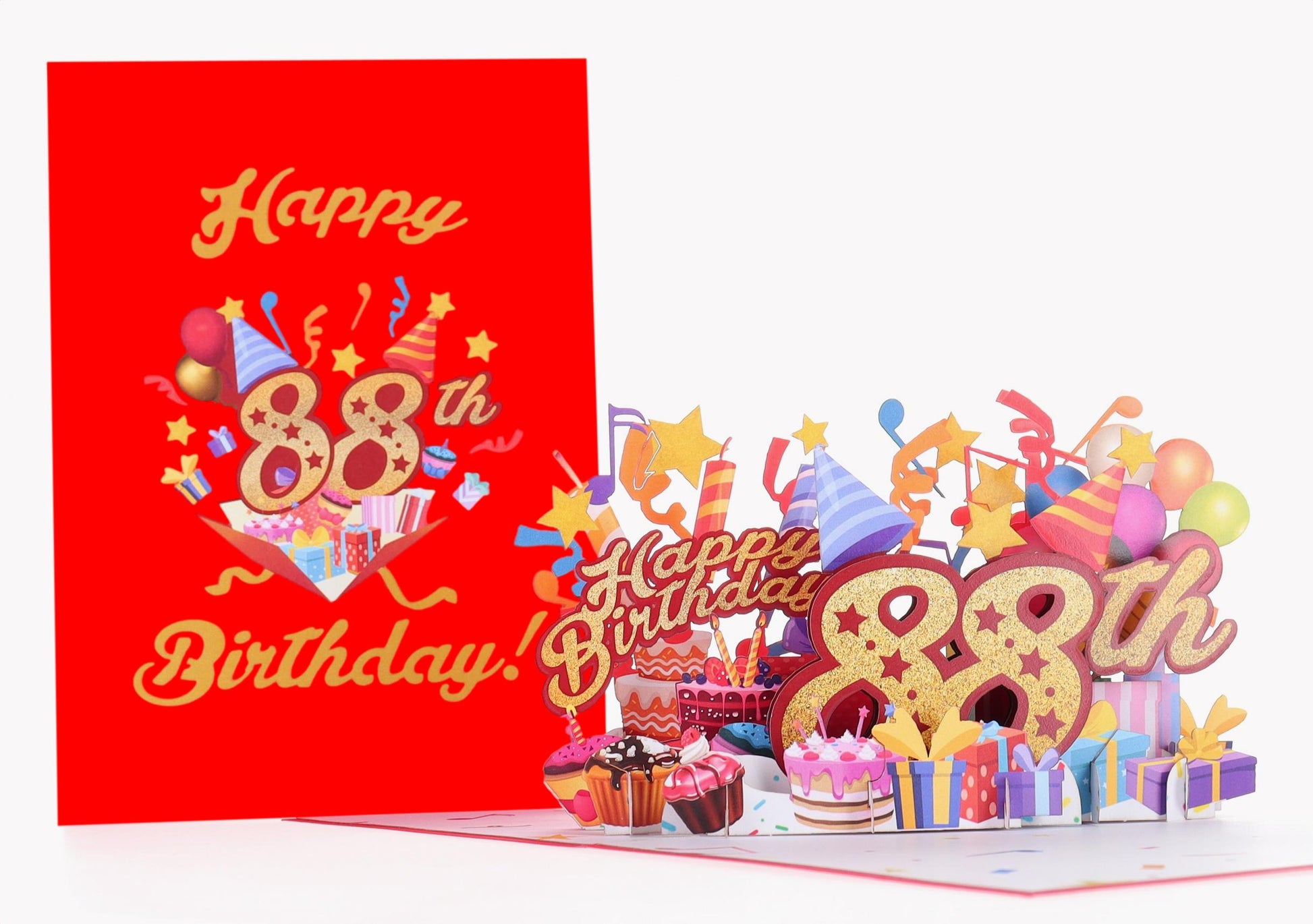 Happy 88th Red Birthday 3D Pop Up Greeting Card - Happy Birthday - new - new arrival - iGifts And Cards