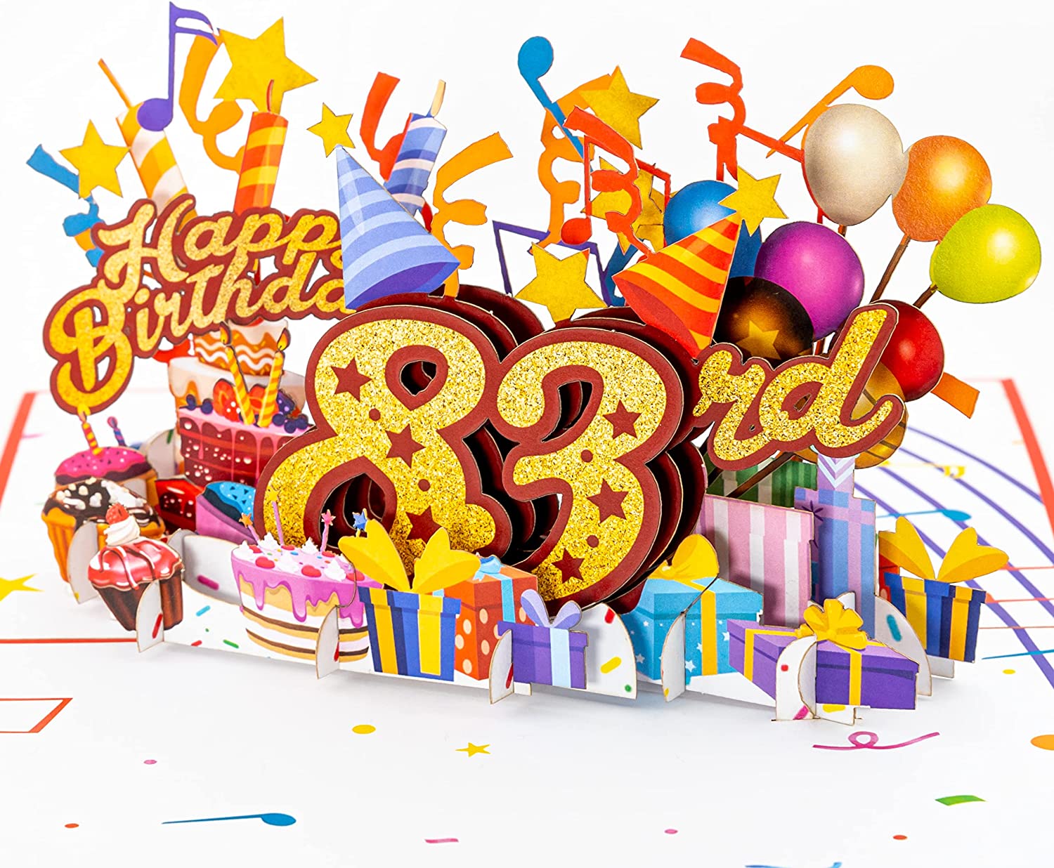 Happy 83rd Red Birthday 3D Pop Up Greeting Card - Birthday - funny birthday - Happy Birthday - new - iGifts And Cards