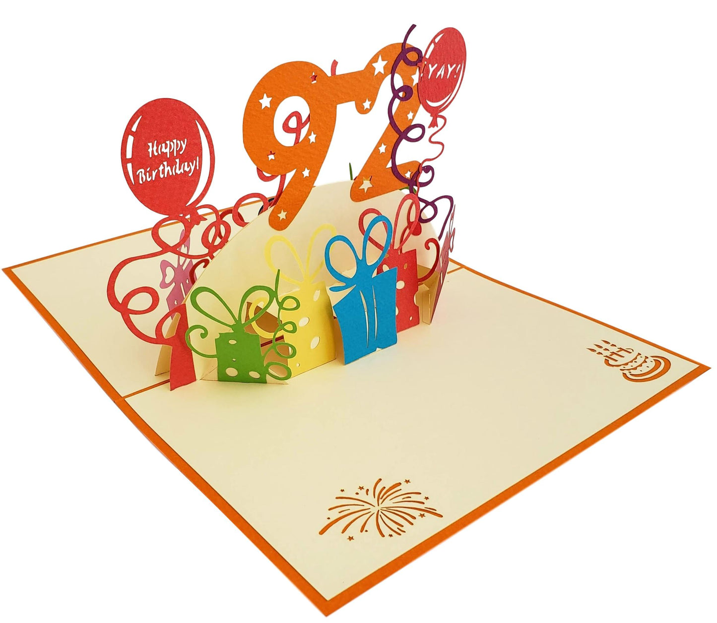 Happy 92nd Birthday with Presents 3D Pop Up Greeting Card - Birthday - funny birthday - Happy Birthd - iGifts And Cards