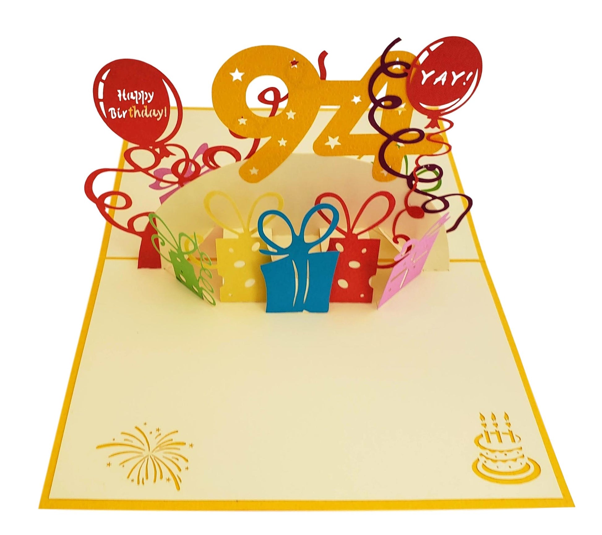 Happy 94th Birthday with Presents 3D Pop Up Greeting Card - Awesome - Birthday - Compleanos - Feliz - iGifts And Cards