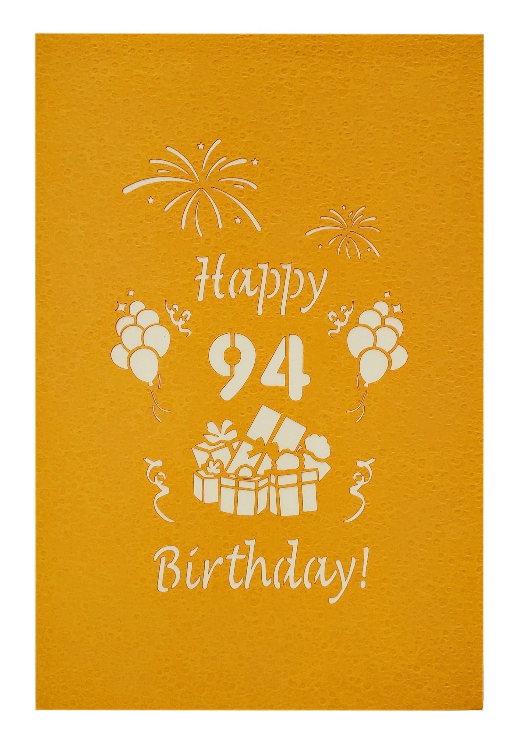 Happy 94th Birthday with Presents 3D Pop Up Greeting Card - Awesome - Birthday - Compleanos - Feliz - iGifts And Cards