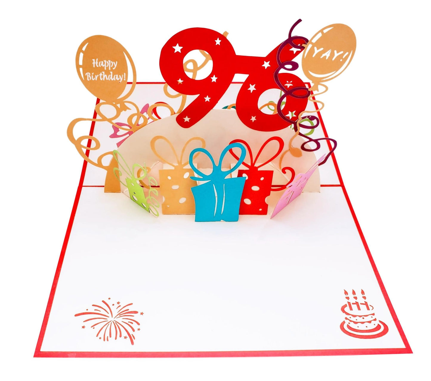 Happy 96th Birthday with Presents 3D Pop Up Greeting Card - Birthday - Compleanos - Feliz - funny bi - iGifts And Cards