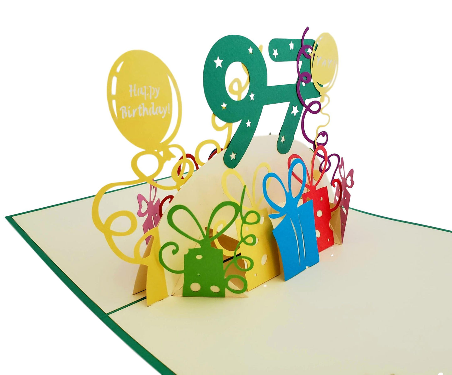 Happy 97th Birthday with Presents 3D Pop Up Greeting Card - Birthday - Compleanos - Feliz - funny bi - iGifts And Cards