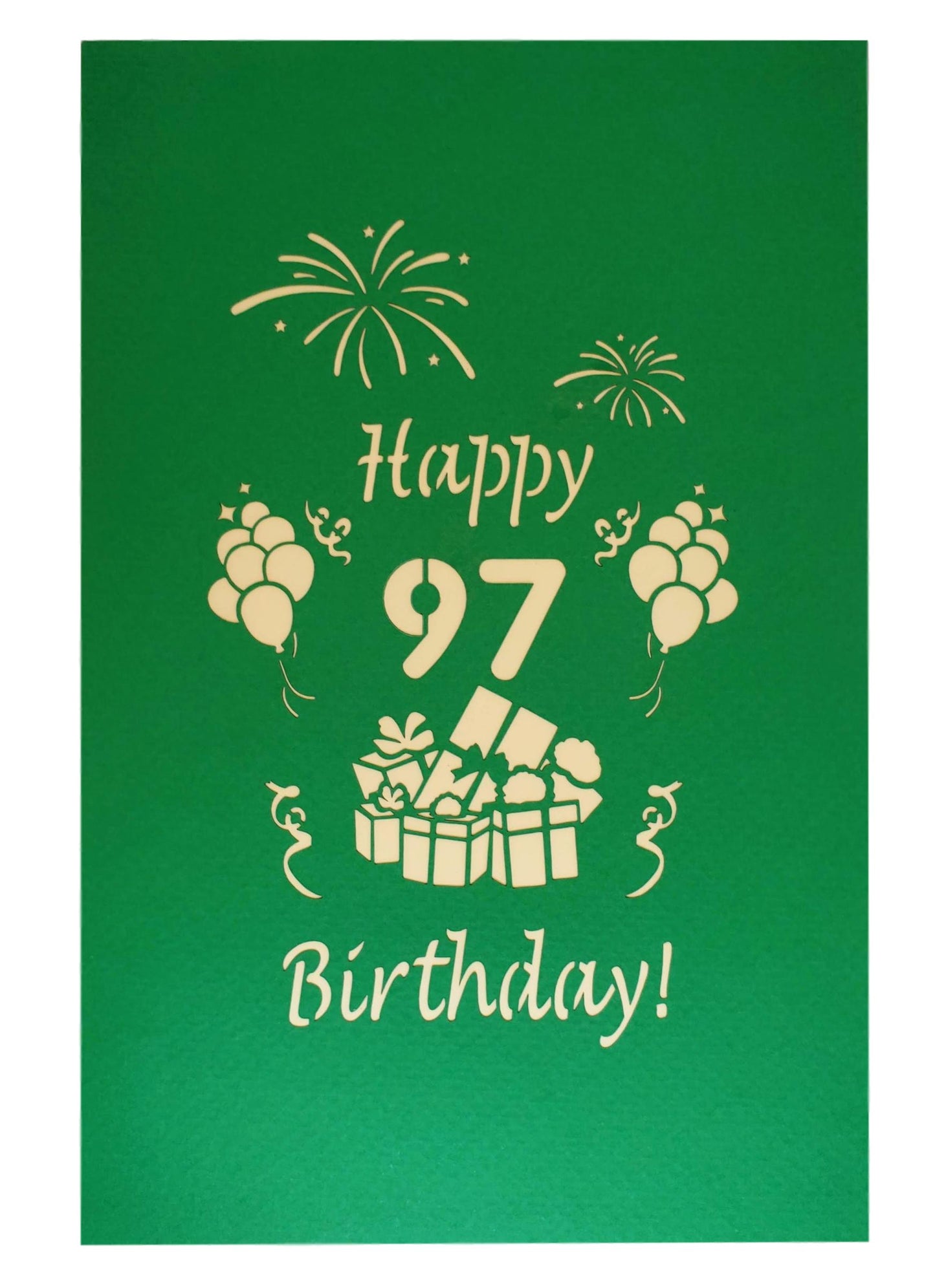 Happy 97th Birthday with Presents 3D Pop Up Greeting Card - Birthday - Compleanos - Feliz - funny bi - iGifts And Cards