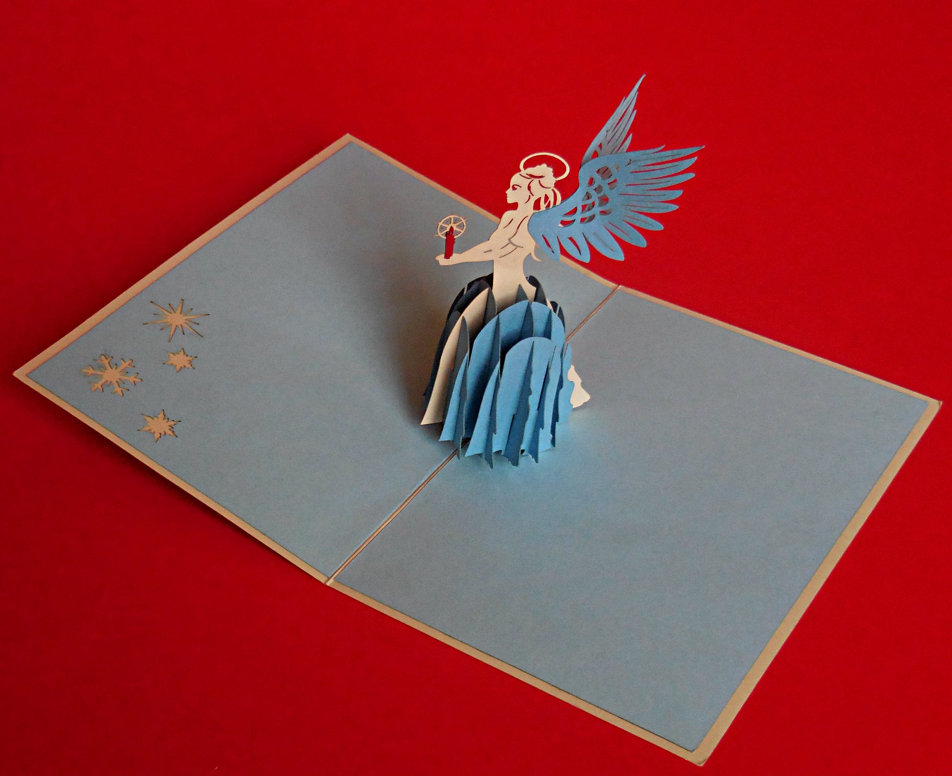 Angel (Blue) 3D Pop Up Greeting Card - Baby Shower - Christmas - Get Well - Religion - Special Days - iGifts And Cards
