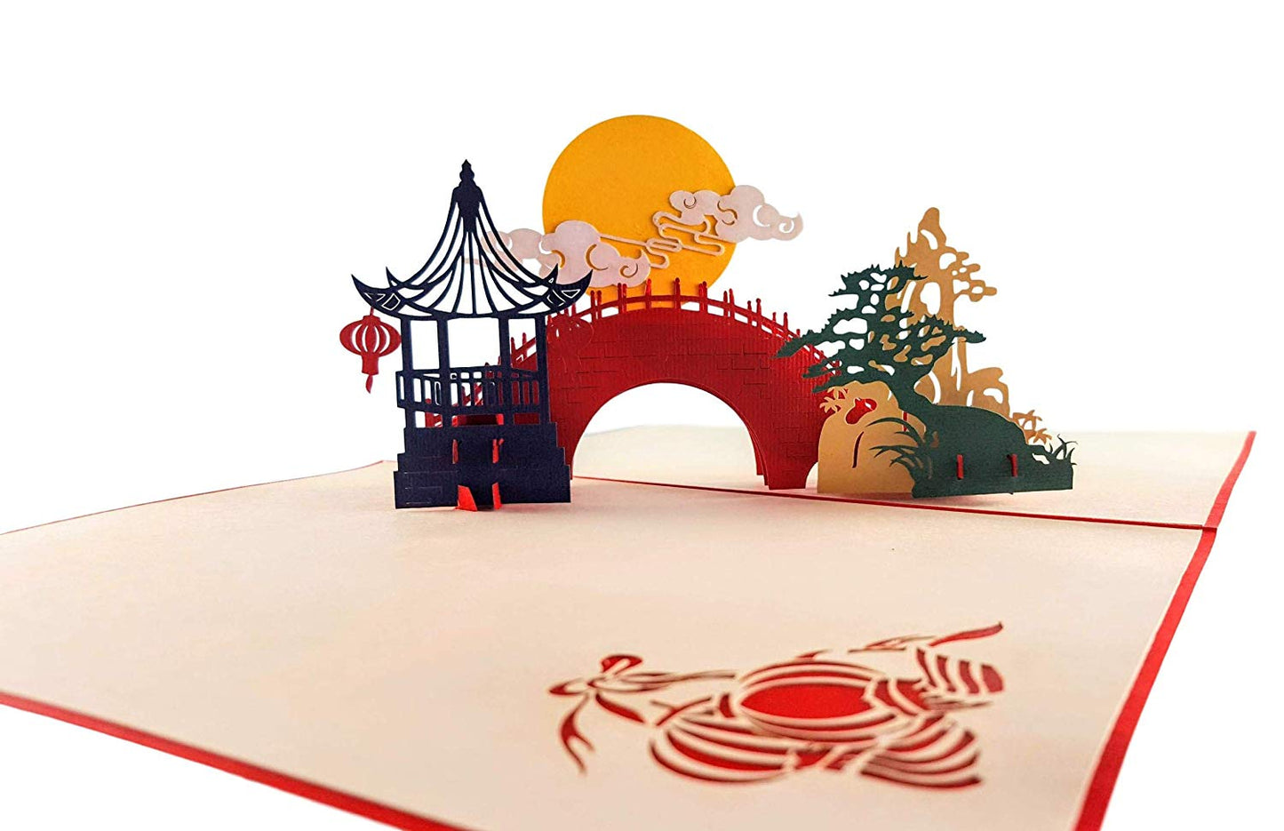 Asian Pavilion Scenery 3D Pop Up Greeting Card - Birthday - Chinese New Year - Chinese New Year 2023 - iGifts And Cards