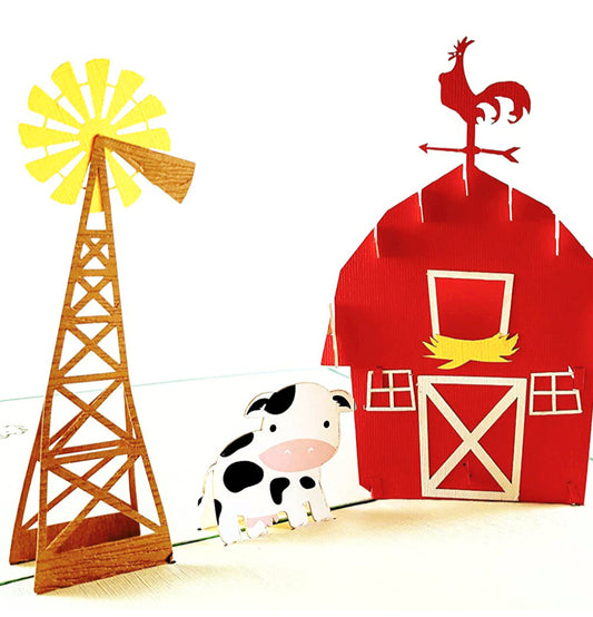 Barn 3D Pop Up Greeting Card - Birthday - Just Because - Retirement - Thinking Of You - iGifts And Cards