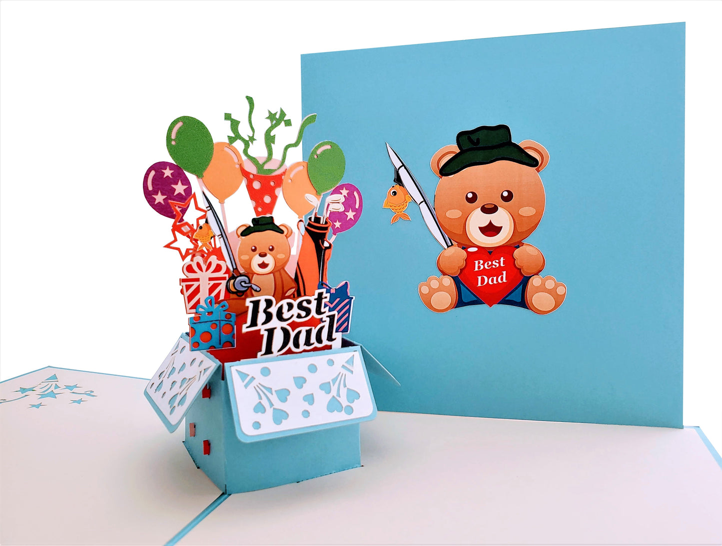 Best Dad Gift Box 3D Pop Up Greeting Card - best deal - Father's Day - Special Days - iGifts And Cards
