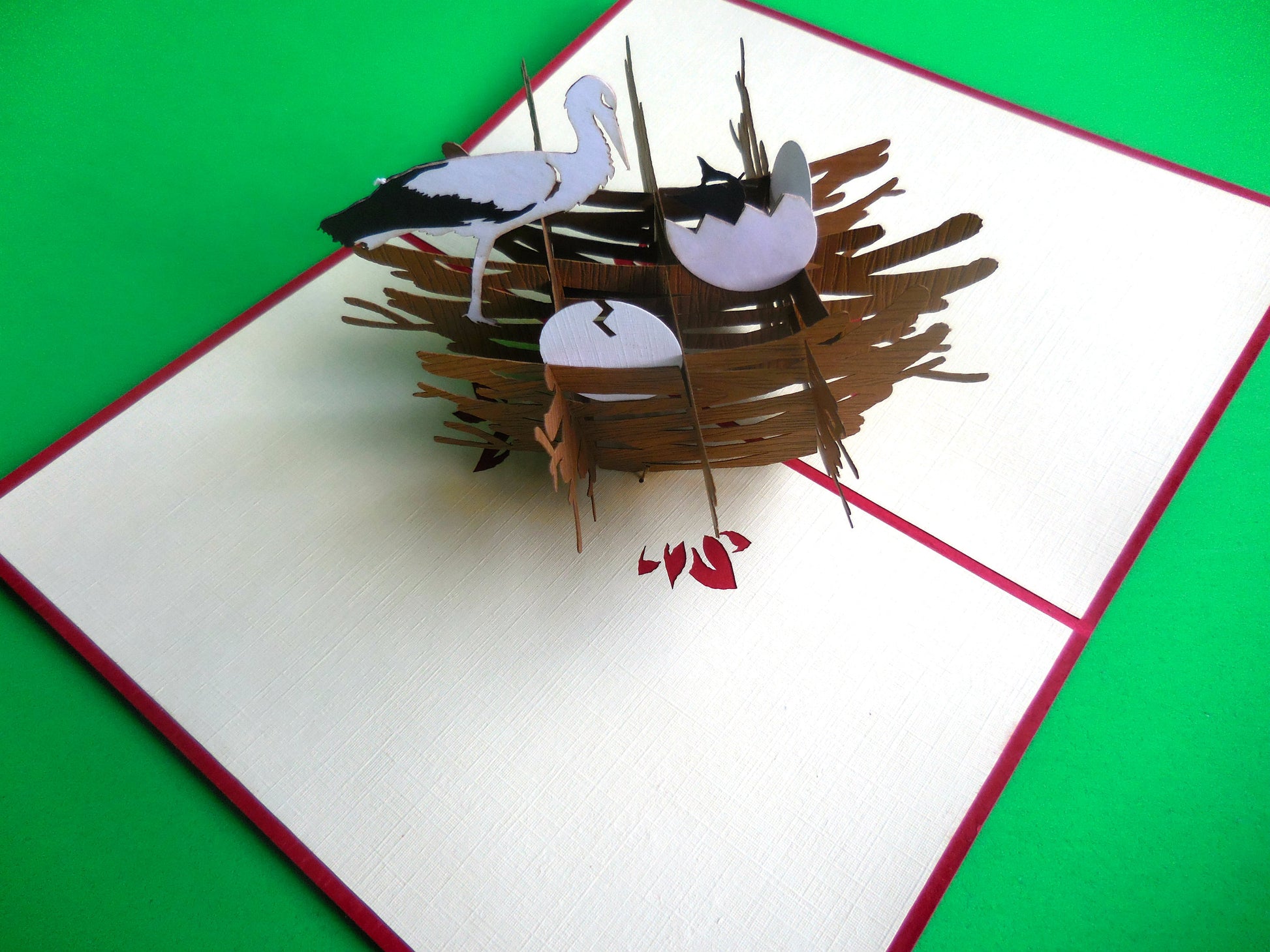 Bird Nest 3D Pop Up Greeting Card - Baby Shower - Mother's Day - iGifts And Cards