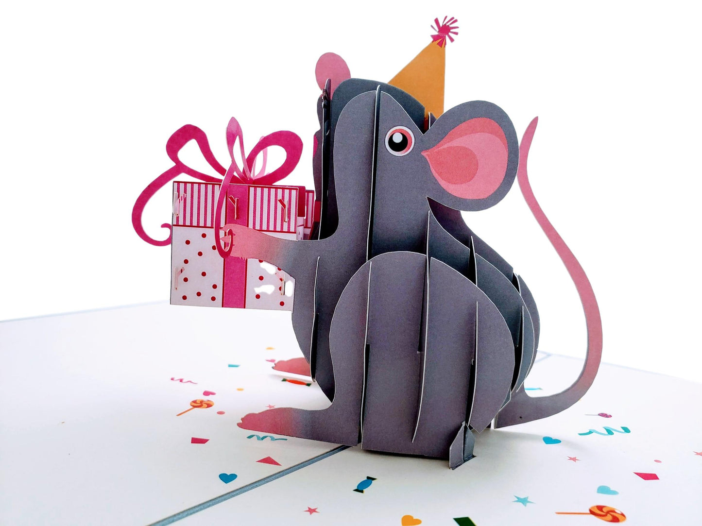 Cute Happy Mouse Birthday 3D Pop Up Greeting Card - Birthday - Fun - Thank You - iGifts And Cards