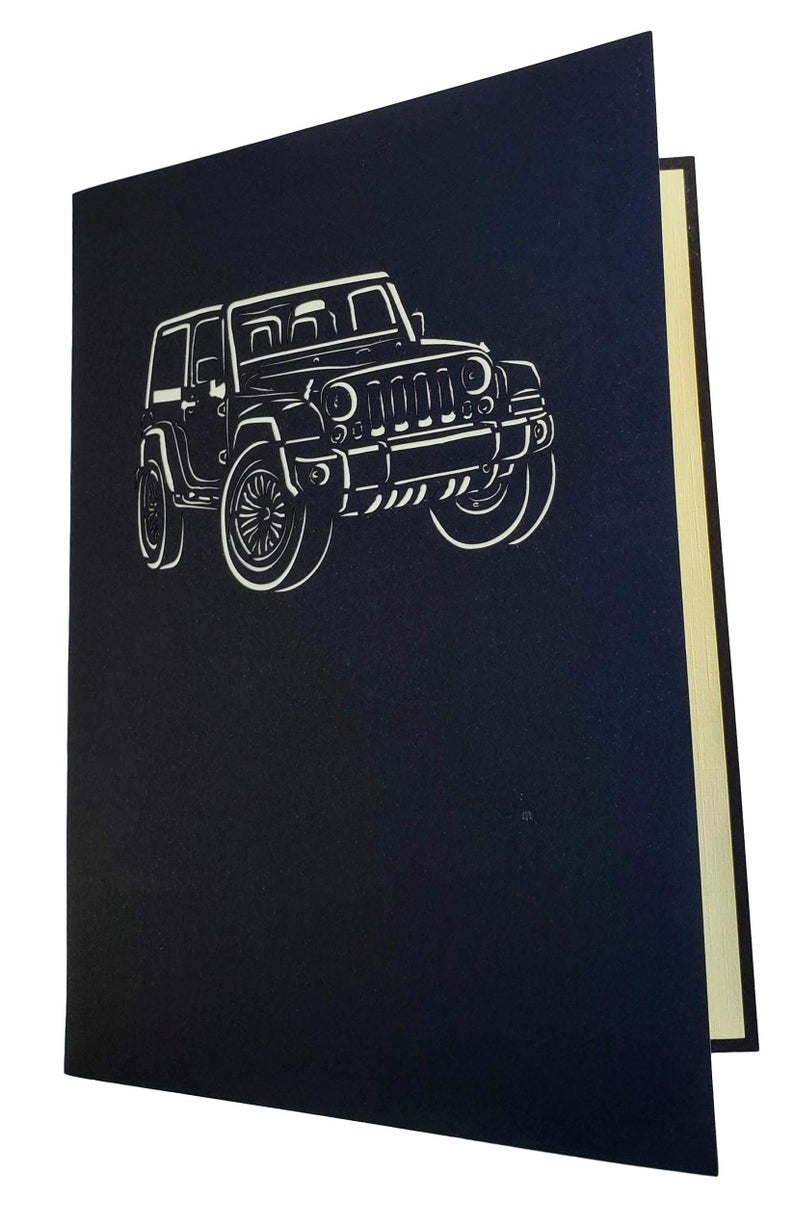 Black Jeep 3D Pop Up Greeting Card - Birthday - Fun - iGifts And Cards