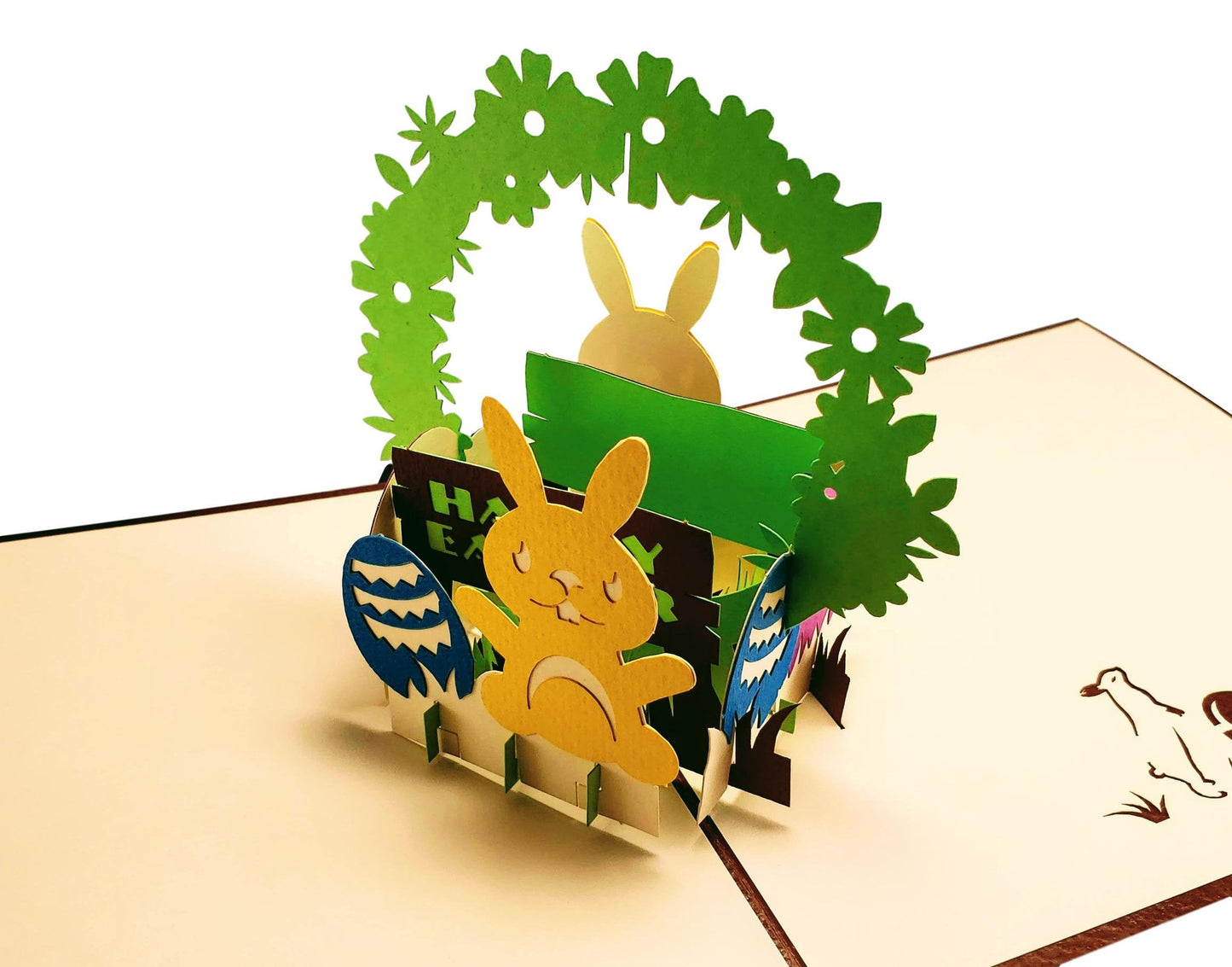 Bunny And Easter Eggs 3D Pop Up Greeting Card - Animal - Bunny - Easter - iGifts And Cards