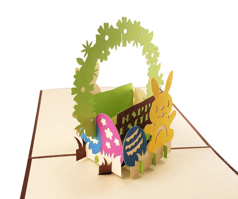 Bunny And Easter Eggs 3D Pop Up Greeting Card - Animal - Bunny - Easter - iGifts And Cards