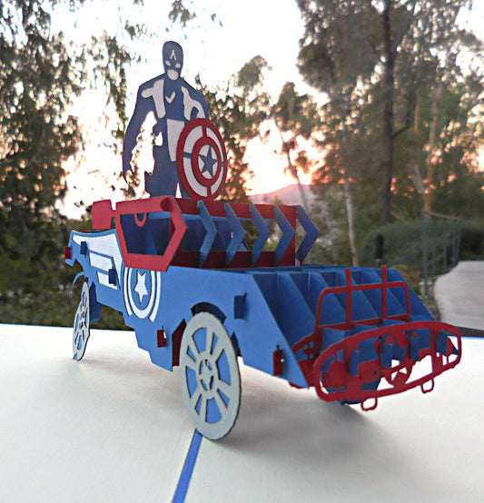 Captain America 3D Pop Up Greeting Card - Birthday - Fun - Iconic - iGifts And Cards