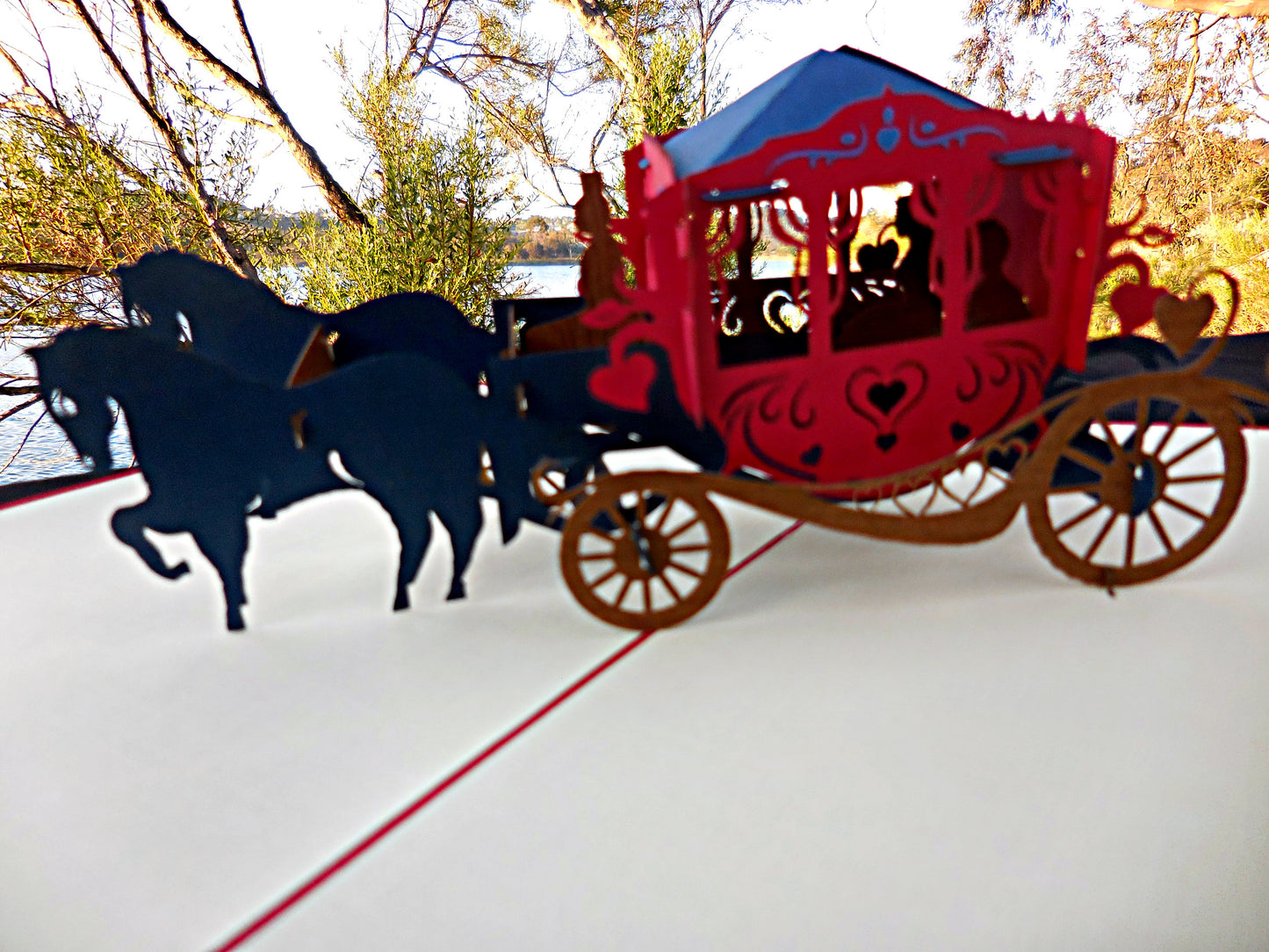 Carriage 3D Pop Up Greeting Card - Just Because - Love - Wedding - iGifts And Cards