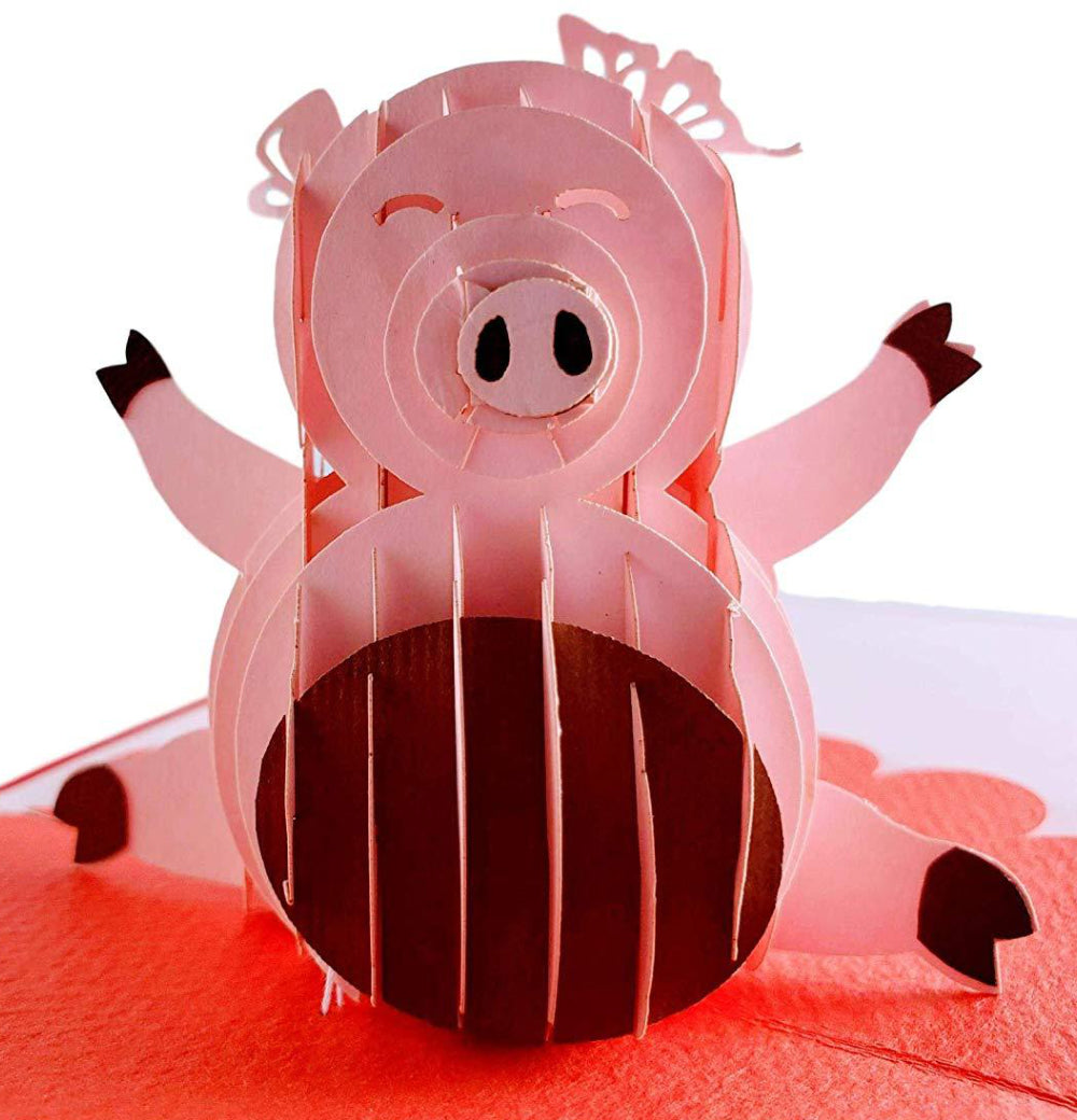 Chinese New Year Pig 3D Pop Up Greeting Card - Chinese New Year - Good Luck - New Years - iGifts And Cards
