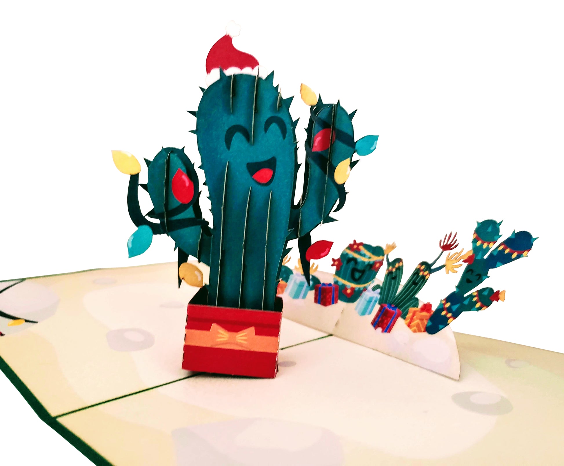 Cute Christmas Cactus 3D Pop Up Greeting Card - Christmas - Fun - iGifts And Cards