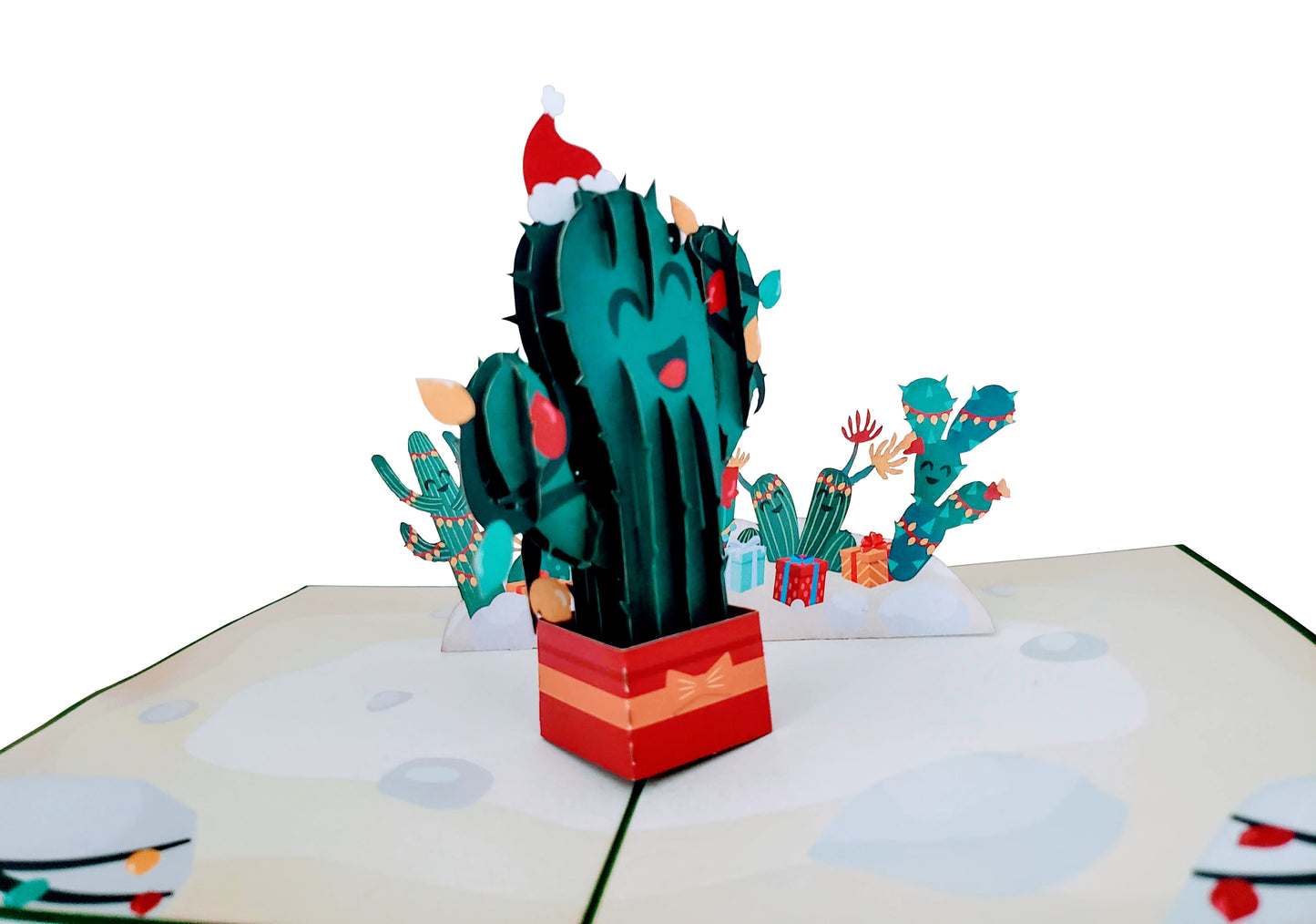 Cute Christmas Cactus 3D Pop Up Greeting Card - Christmas - Fun - iGifts And Cards