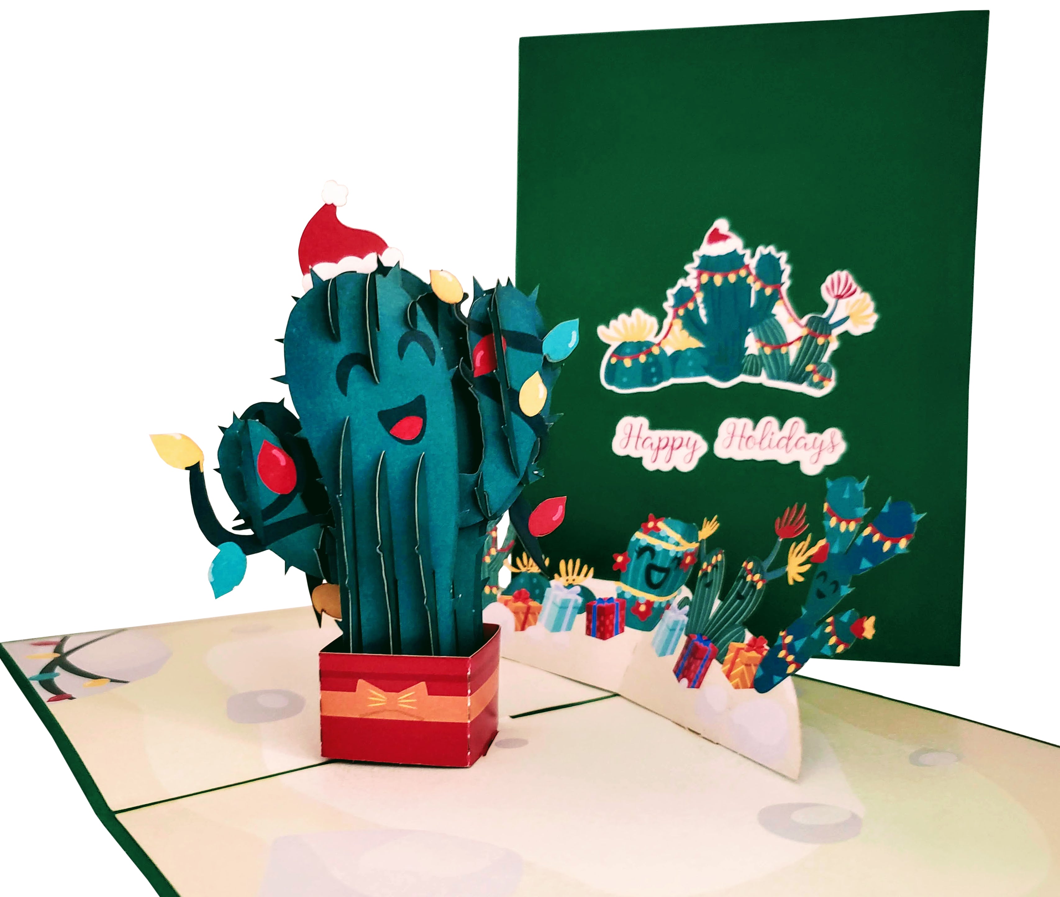 Cute Christmas Cactus 3D Pop Up Greeting Card - Christmas - Fun - iGifts And Cards