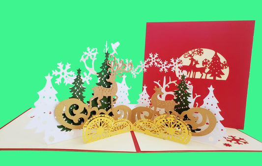 Magical Christmas Scene 3D Pop Up Greeting Card -  - iGifts And Cards