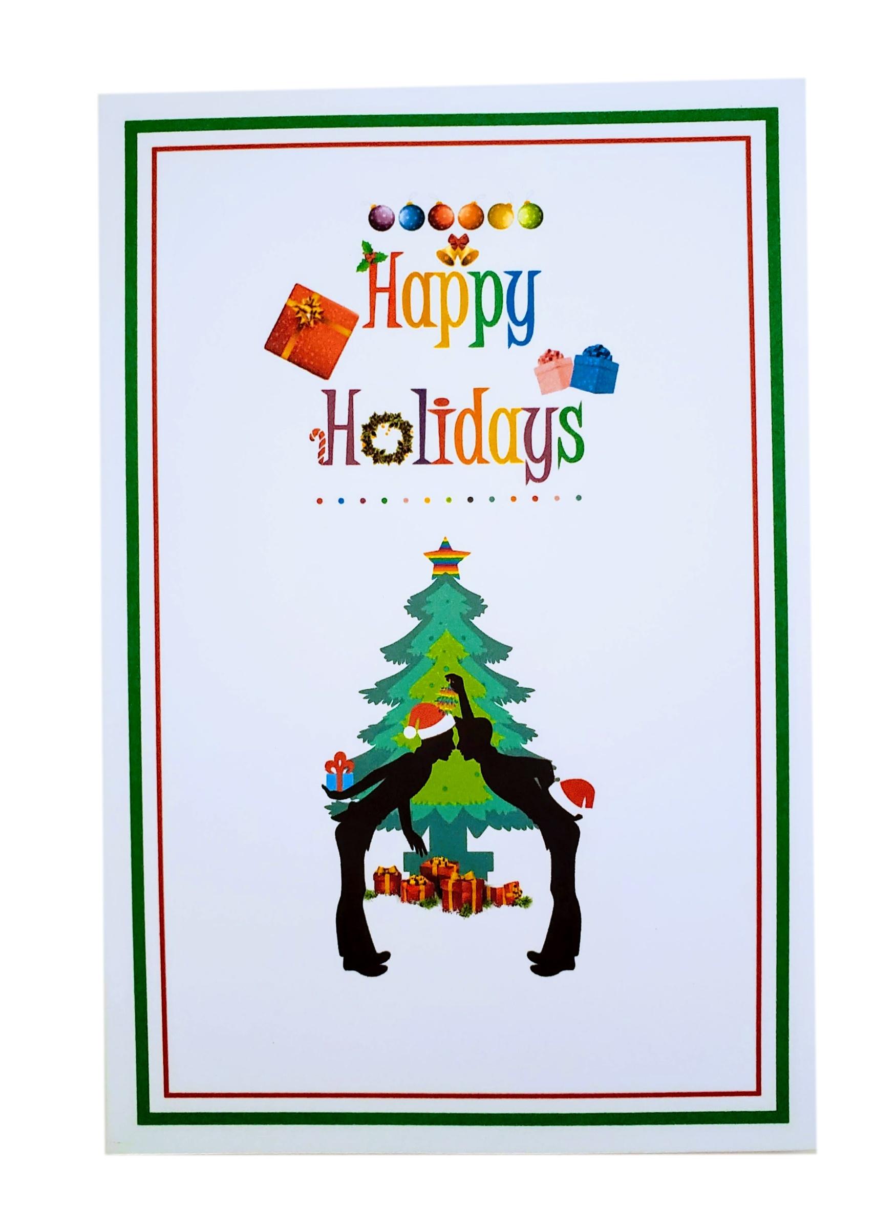 Gay Happy Holidays Mistletoe 3D Pop Up Greeting Card - Christmas - Fun - Just Because - iGifts And Cards