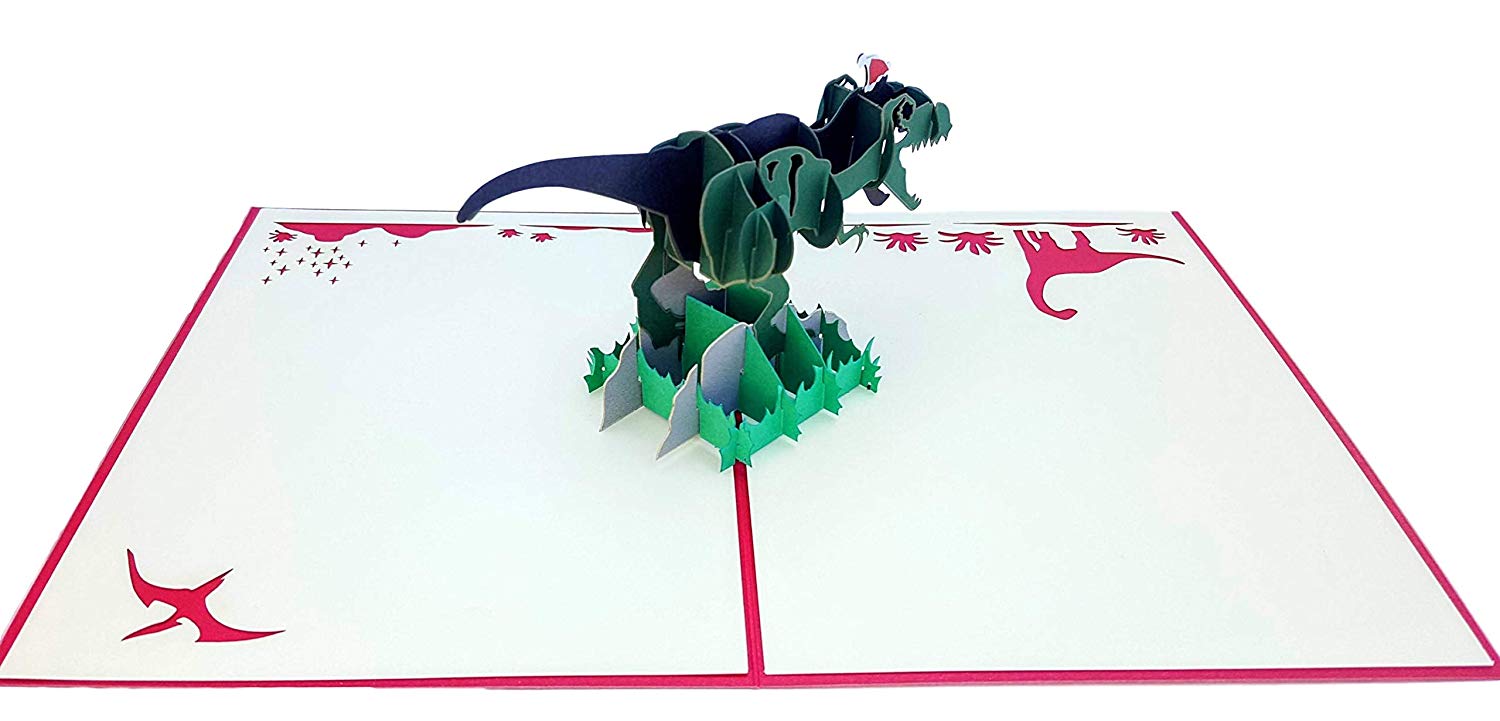 Christmas Dinosaur 3D Pop Up Greeting Card - Christmas - iGifts And Cards