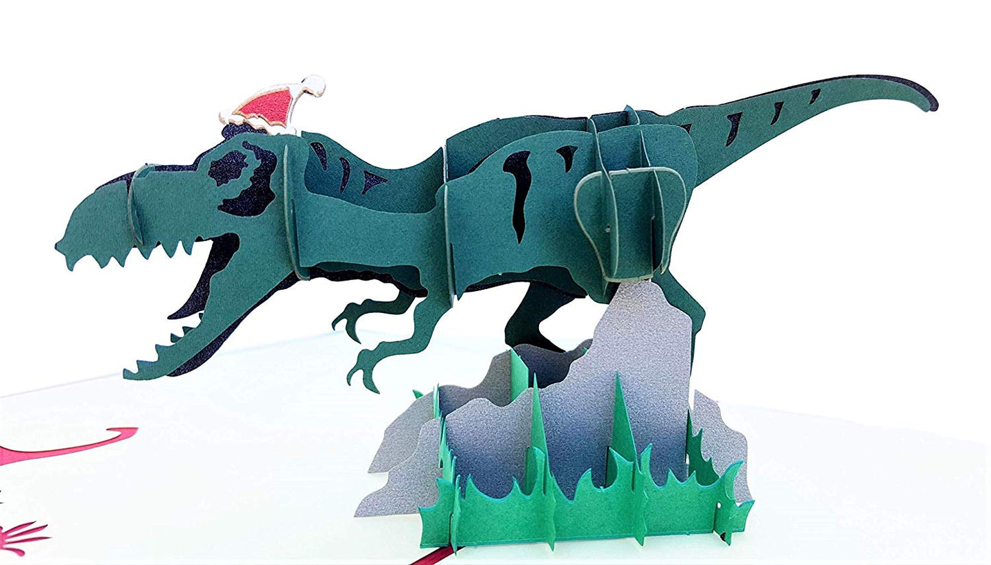 Christmas Dinosaur 3D Pop Up Greeting Card - Christmas - iGifts And Cards