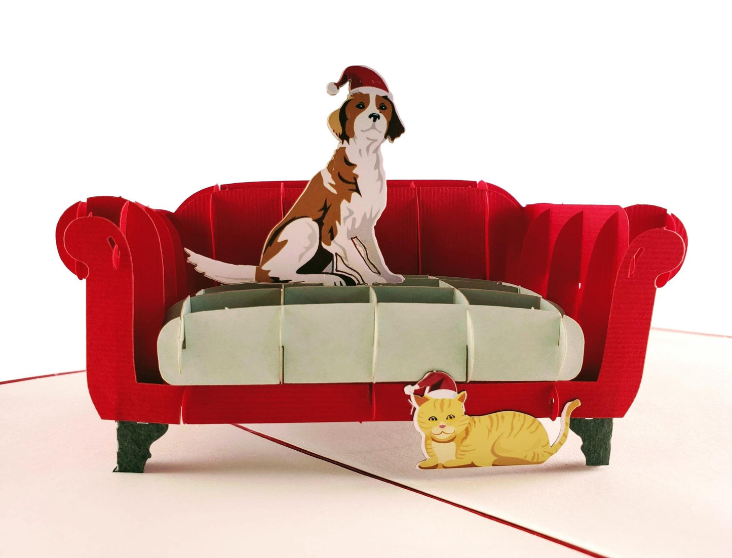 Christmas Dog and Cat 3D Pop Up Greeting Card - cat and dog christmas cards - cat christmas cards 20 - iGifts And Cards