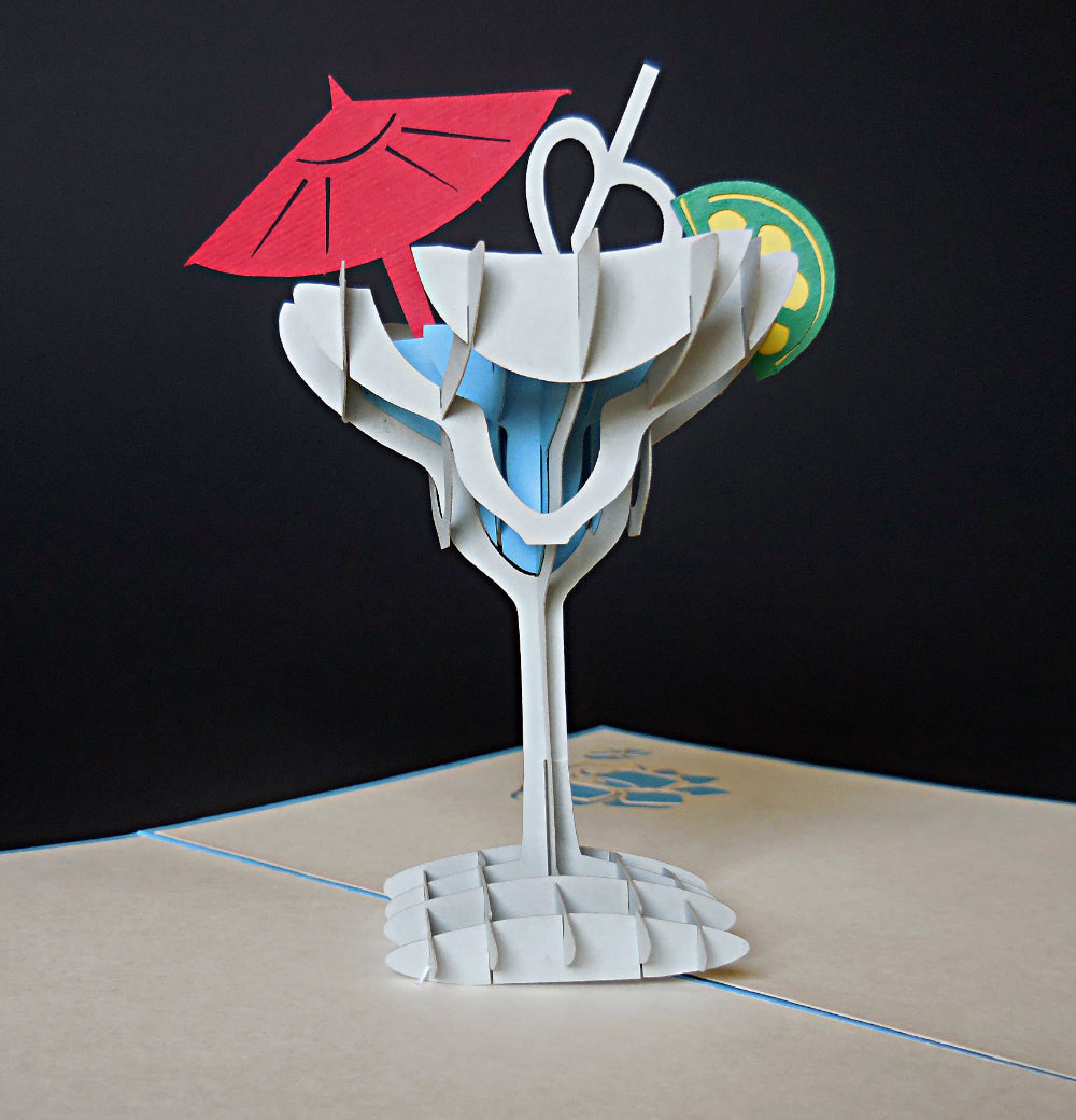 Cocktail 3D Pop Up Greeting Card - Admin Assistant Day - Fun - Just Because - New Business - Retirem - iGifts And Cards