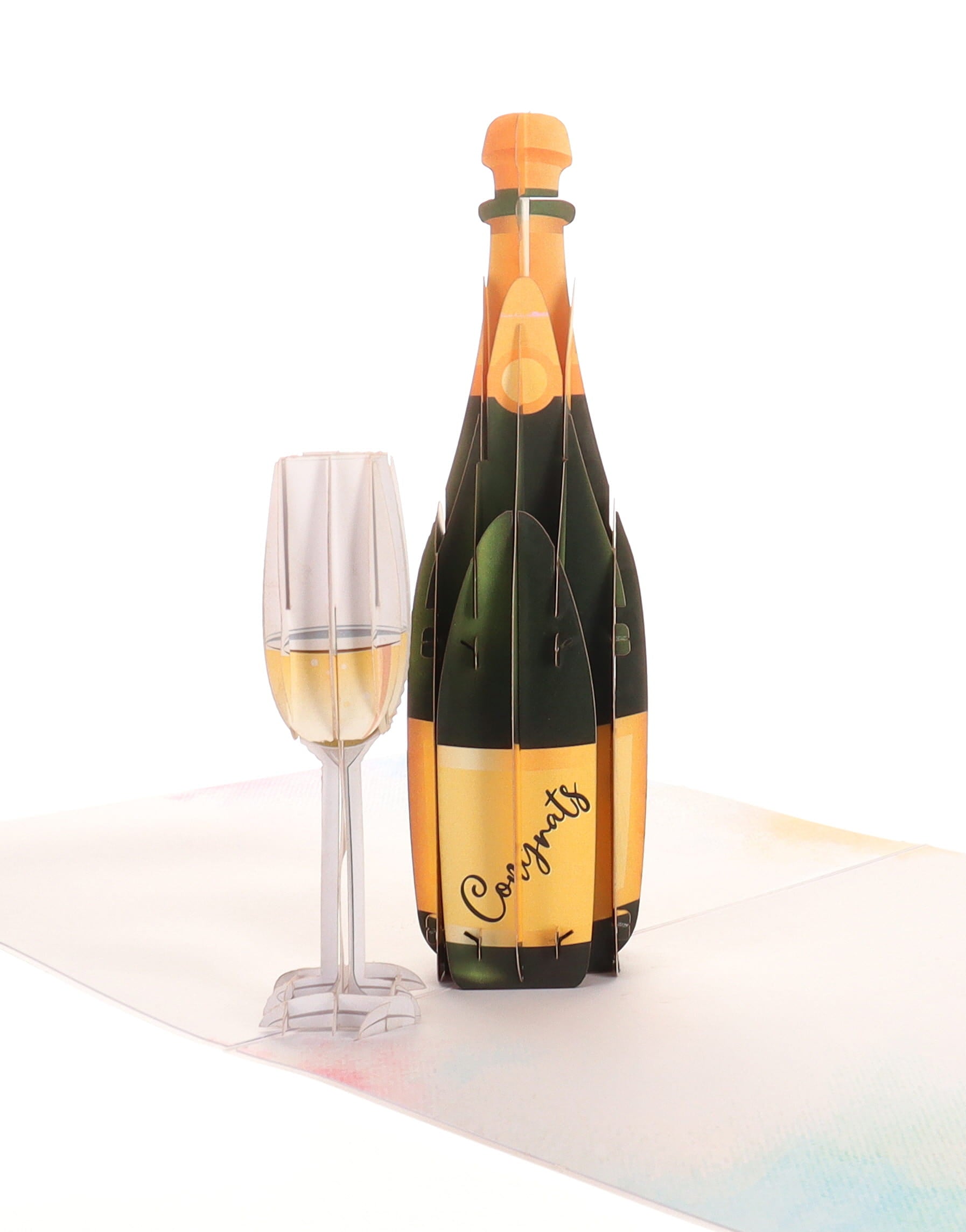 TW056 - Biglietto di auguri pop-up 3D con grande etichetta per messaggio, colore: Champagne TW056 - Biglietto di auguri pop-up 3D con grande etichetta per messaggio, colore: Champagne