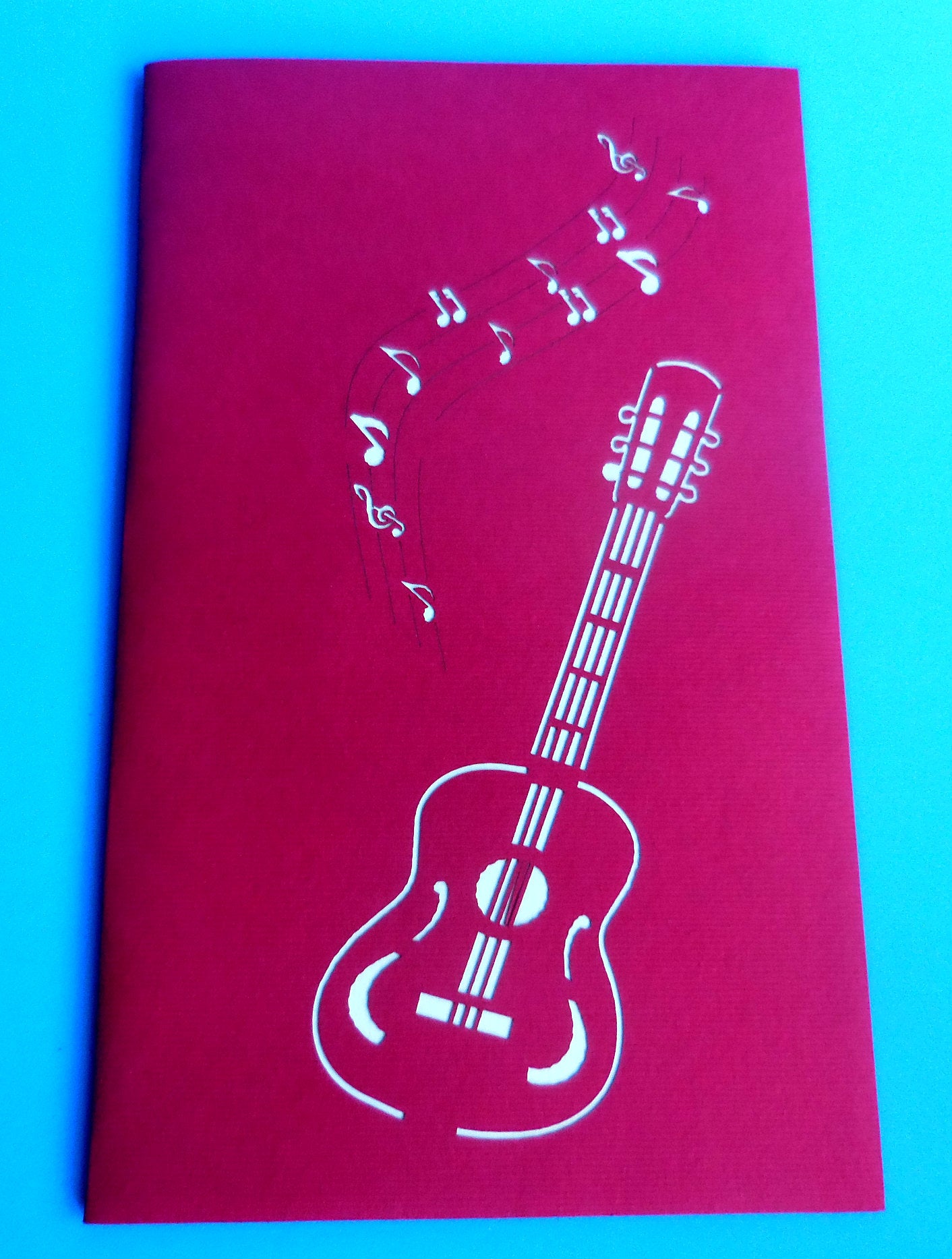 Guitar 3D Pop Up Greeting Card - Friendship - Fun - Just Because - Kids - Love - Music - Thank You - iGifts And Cards