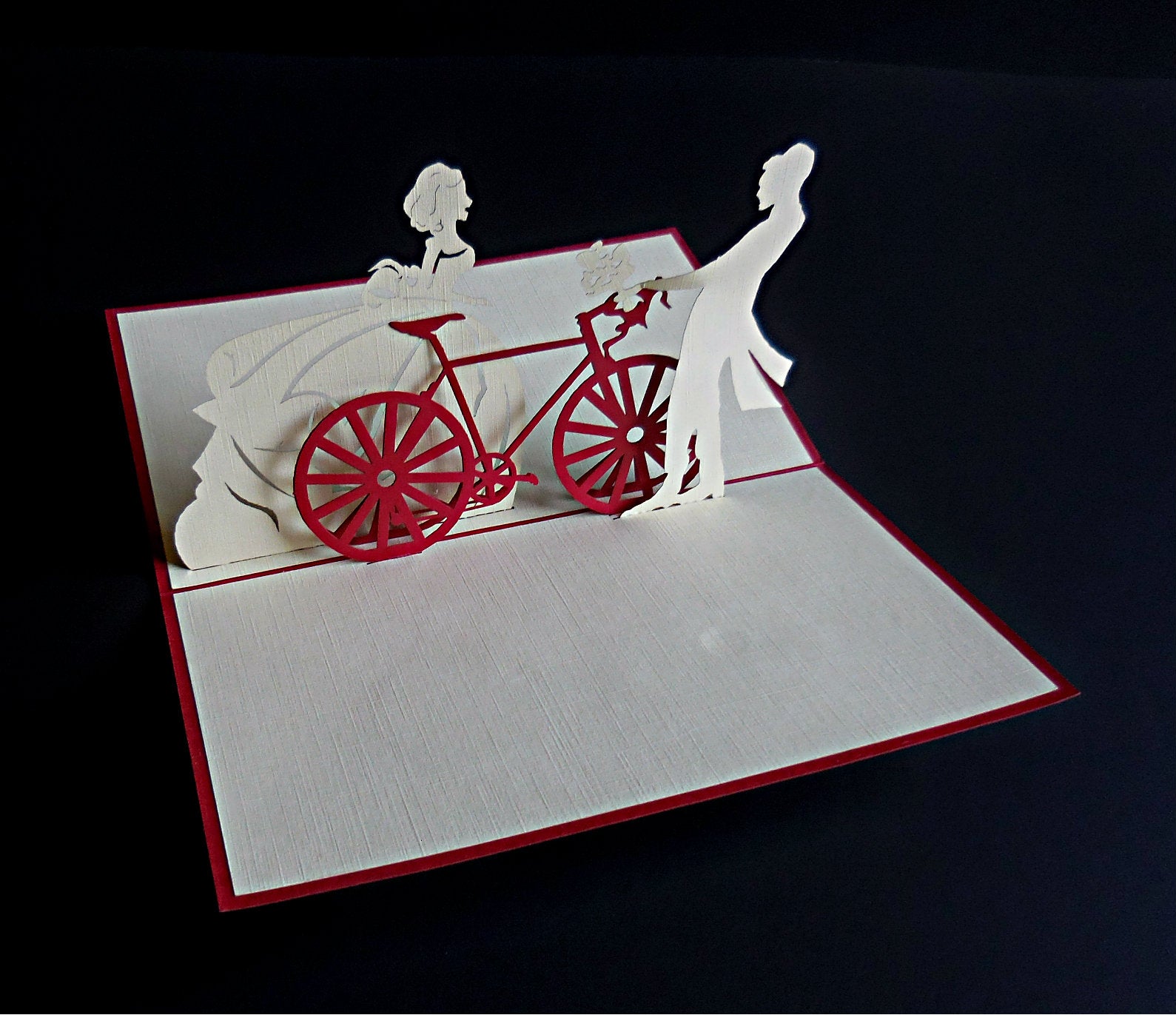 Couple With Bike 3D Pop Up Greeting Card - Engagement - Love - Special Days - Valentine's Day - Wedd - iGifts And Cards