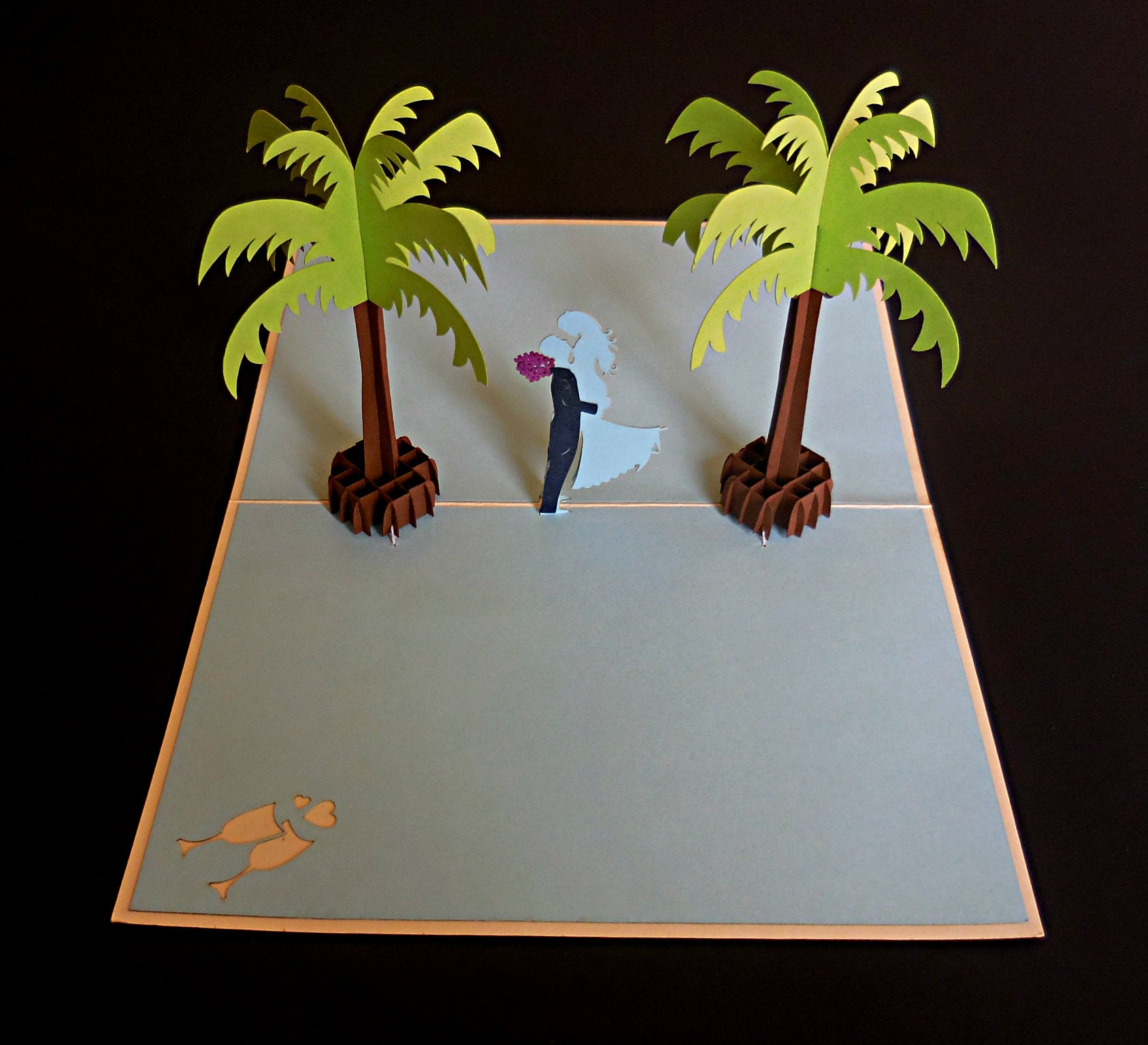 Couple in Paradise 3D Pop Up Greeting Card - Engagement - Wedding - iGifts And Cards