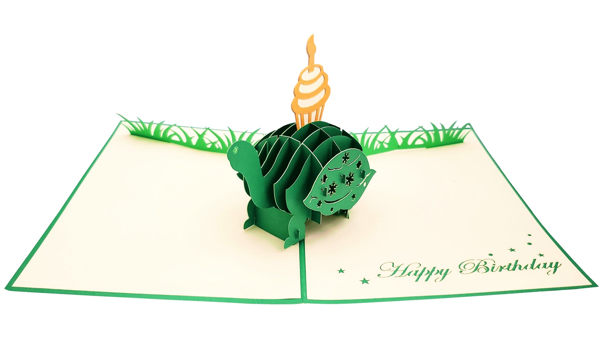 Turtle With Cupcake Birthday 3D Pop Up Greeting Card - Birthday - Fun - iGifts And Cards