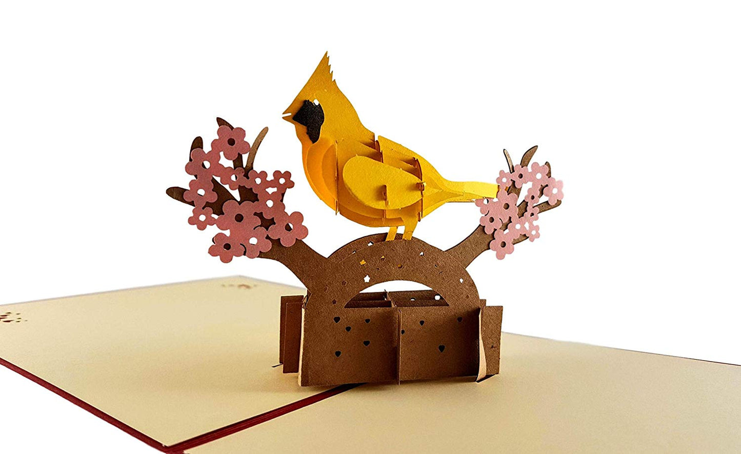 Yellow Cardinal 3D Pop Up Greeting Card - Admin Assistant Day - Fun - Just Because - Special Days - iGifts And Cards