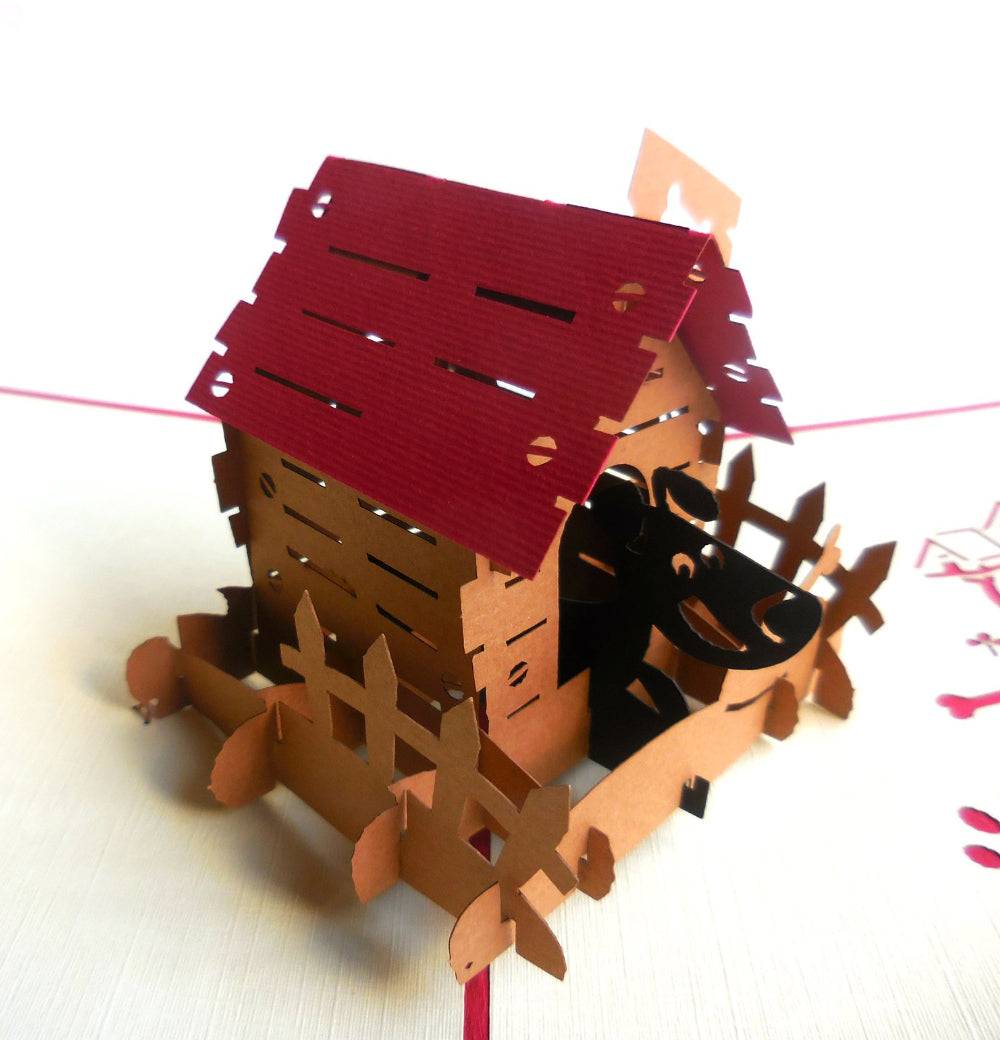 Dog House 3D Pop Up Greeting Card - Animal - Animals - Birthday - Fun - Housewarming - Just Because - iGifts And Cards