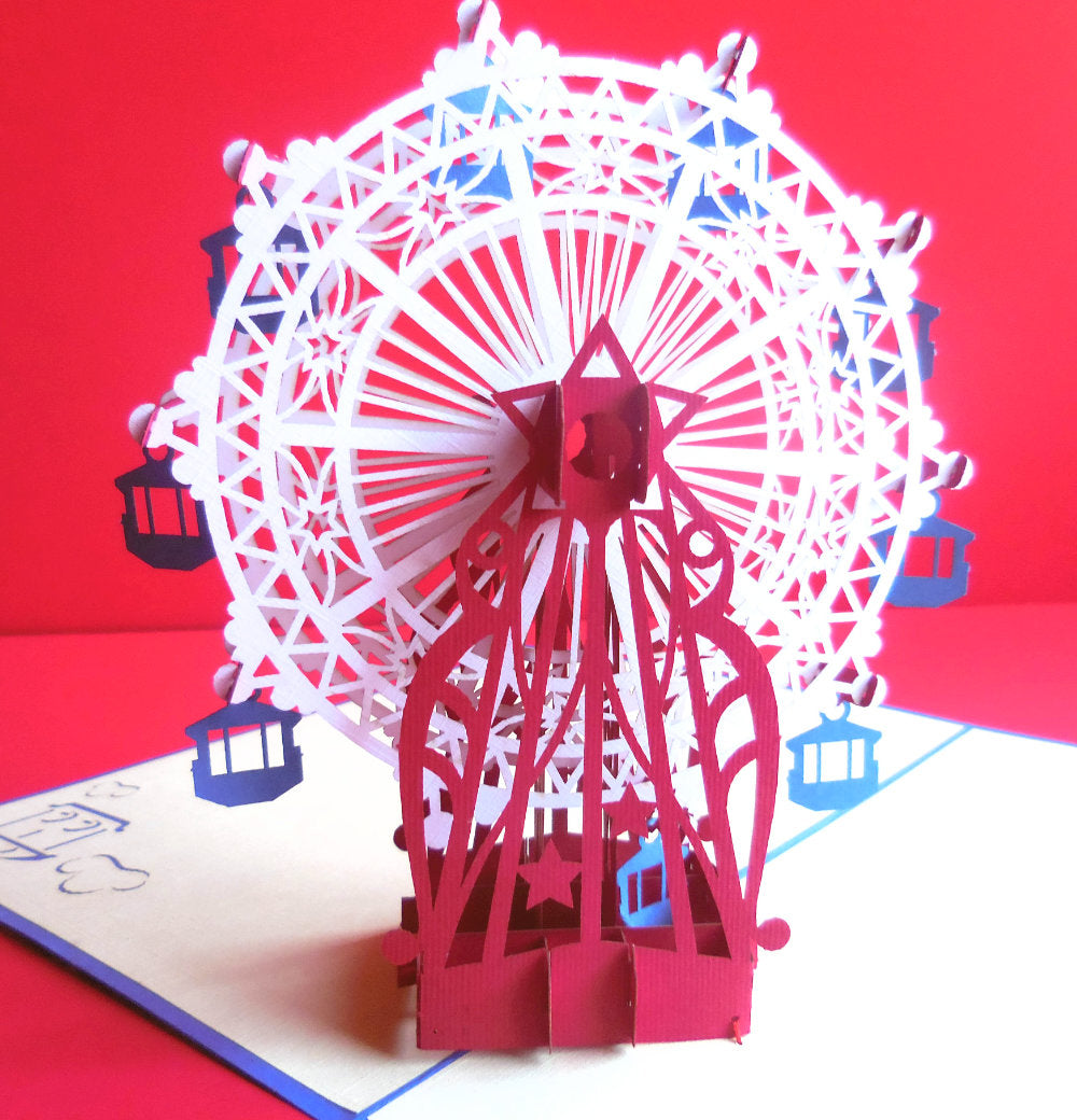 Ferris Wheel 3D Pop Up Greeting Card - Birthday - Fun - Just Because - Mother's Day - iGifts And Cards