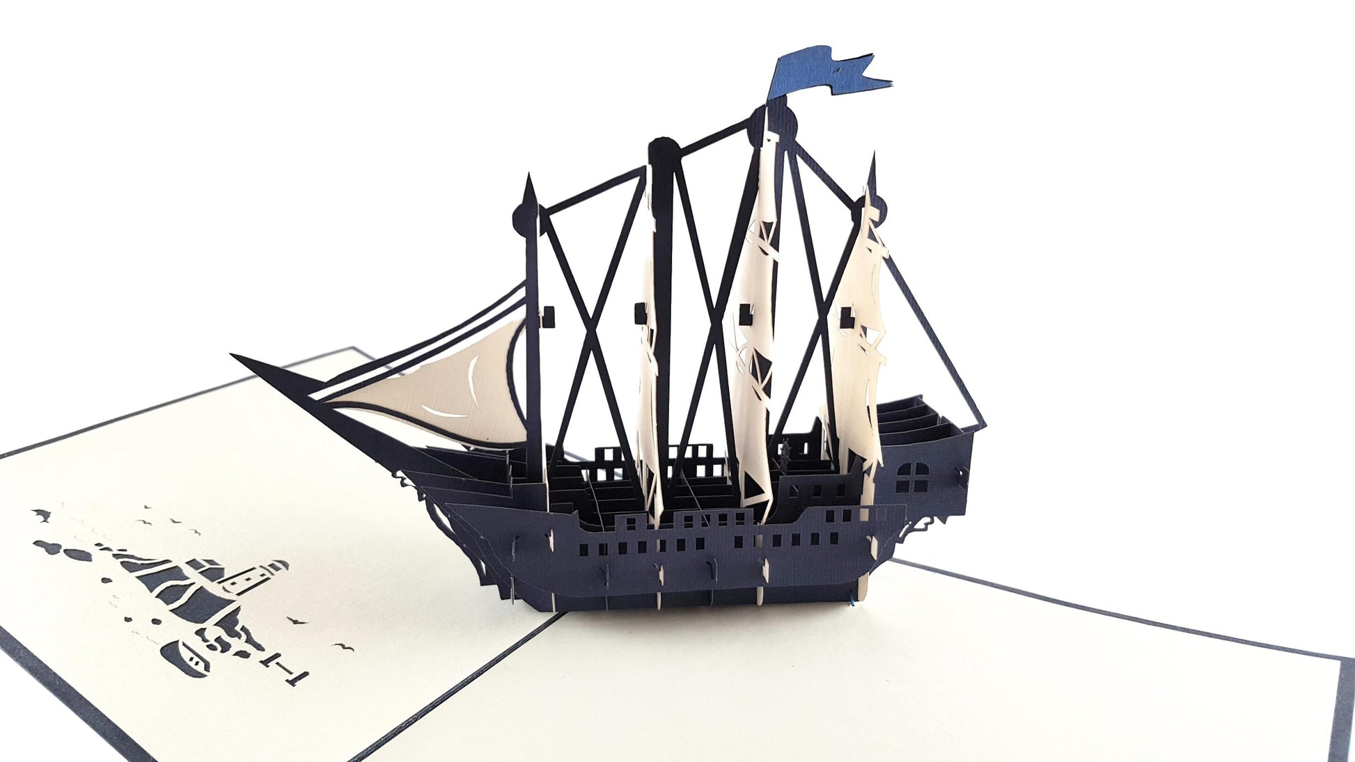 Clipper Ship 3D Pop Up Greeting Card - Admin Assistant Day - Graduation - Just Because - Retirement - iGifts And Cards