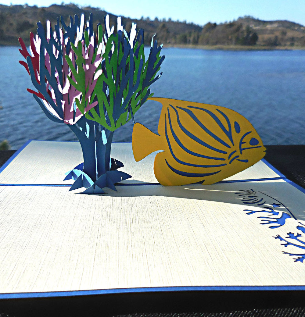Fish Coral 3D Pop Up Greeting Card - Animal - Birthday - Good Luck - Just Because - Mother's Day - iGifts And Cards