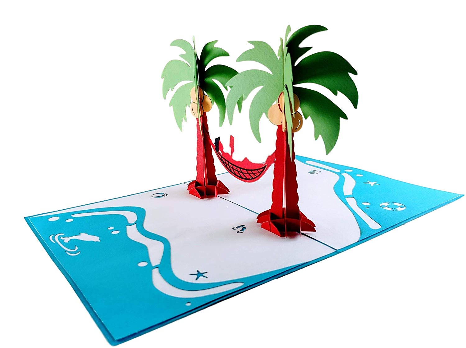 Funny Man Relaxes on Beach 3D Pop Up Greeting Card - Birthday - Fun - Graduation - Just Because - Sp - iGifts And Cards