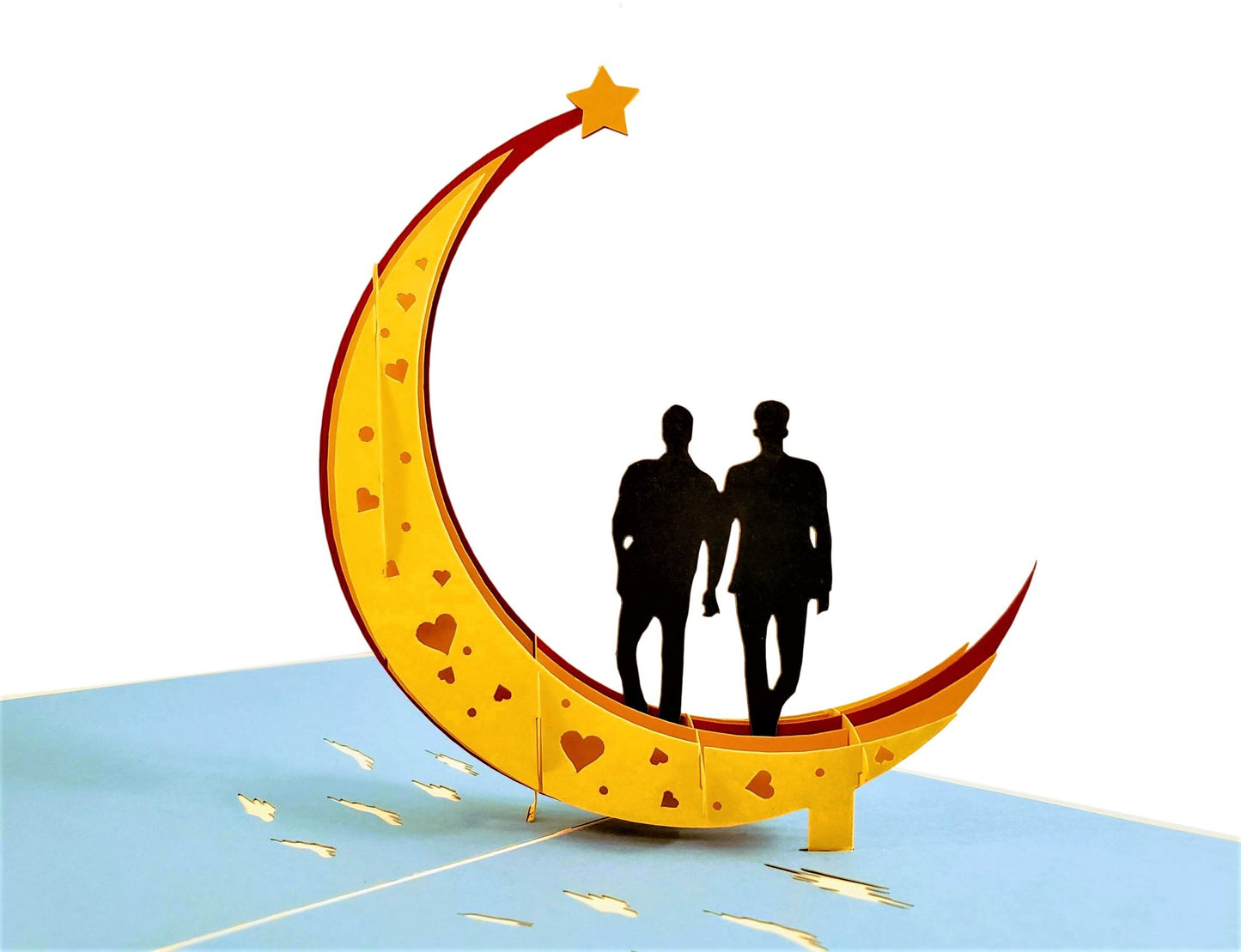 Love You To The Moon And Back Gay Couple 3D Pop Up Greeting Card - Fun - LGBT - LGBTQ - Love - Speci - iGifts And Cards