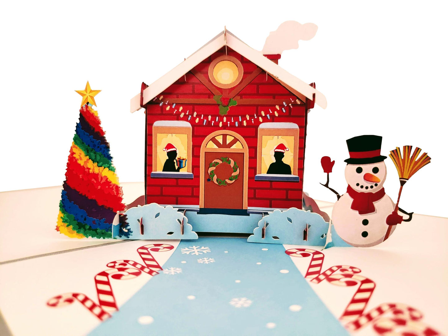 Gay Snow House Happy Holidays 3D Pop Up Greeting Card - Christmas - Fun - Just Because - iGifts And Cards