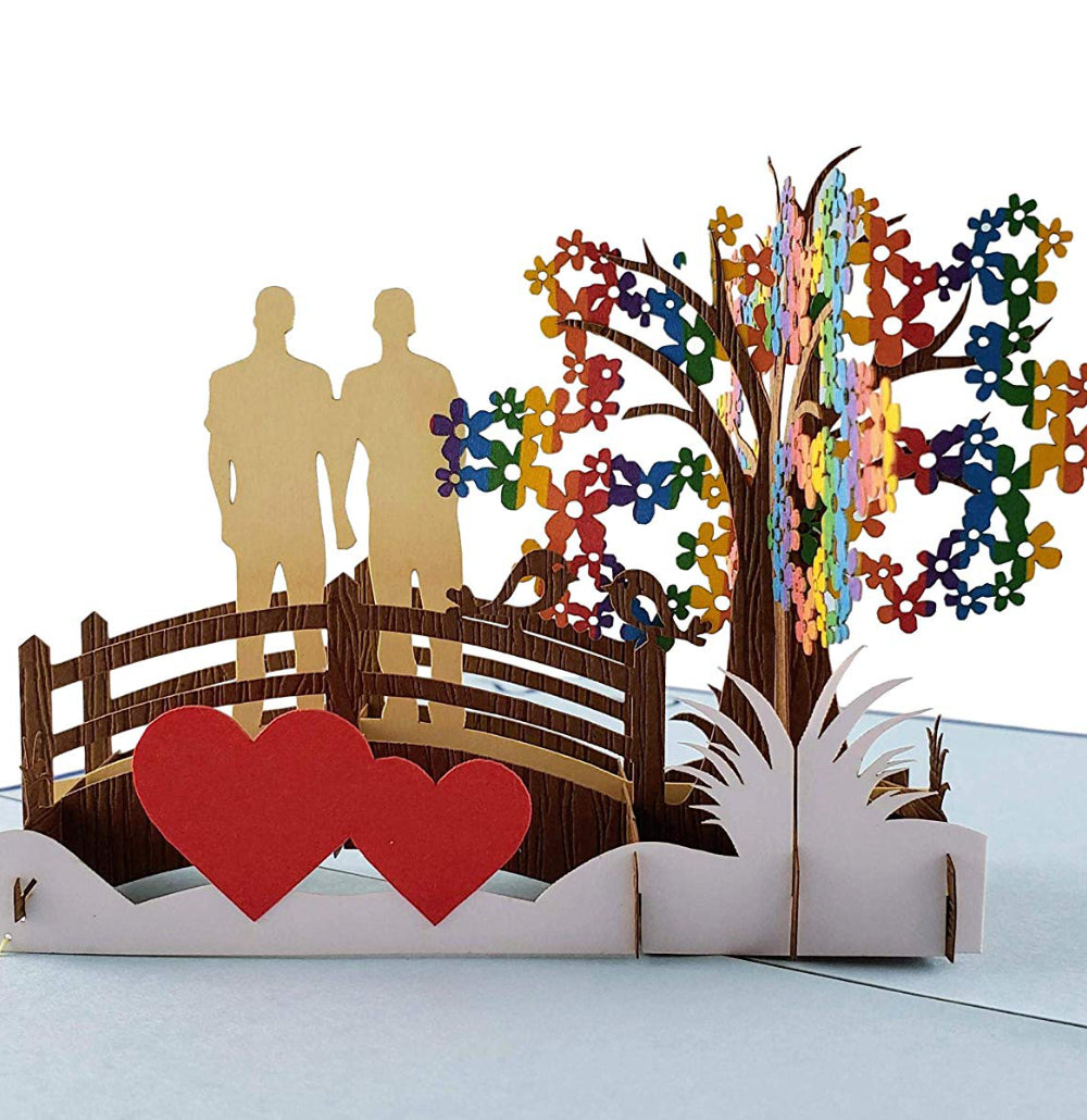 Gay Couple True Love 3D Pop Up Greeting Card - LGBT - LGBTQ - Love - Special Days - iGifts And Cards