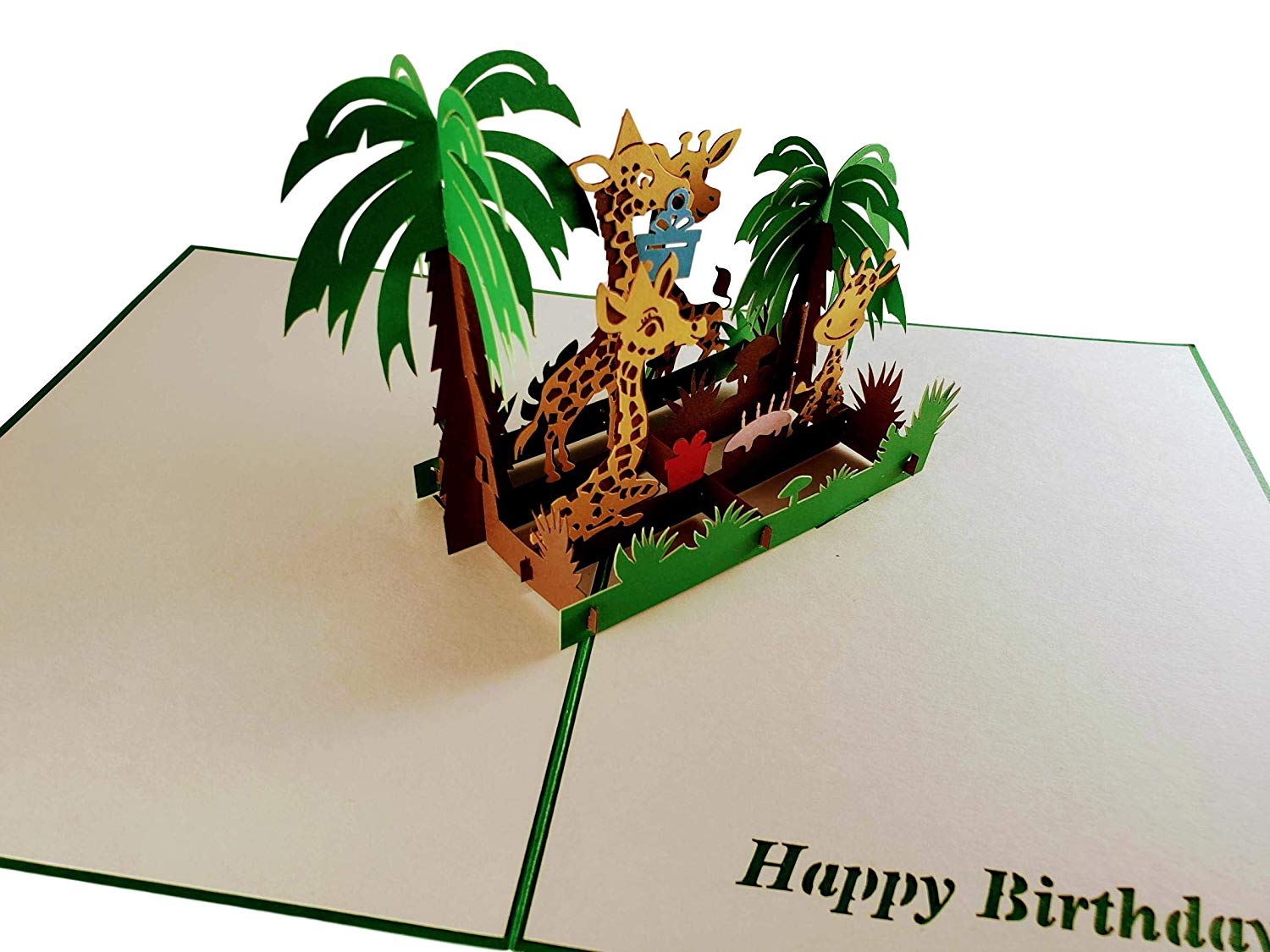 Giraffes Birthday 3D Pop Up Greeting Card - 99 shipping July 2020 - Animal - Baby Shower - Birthday - iGifts And Cards
