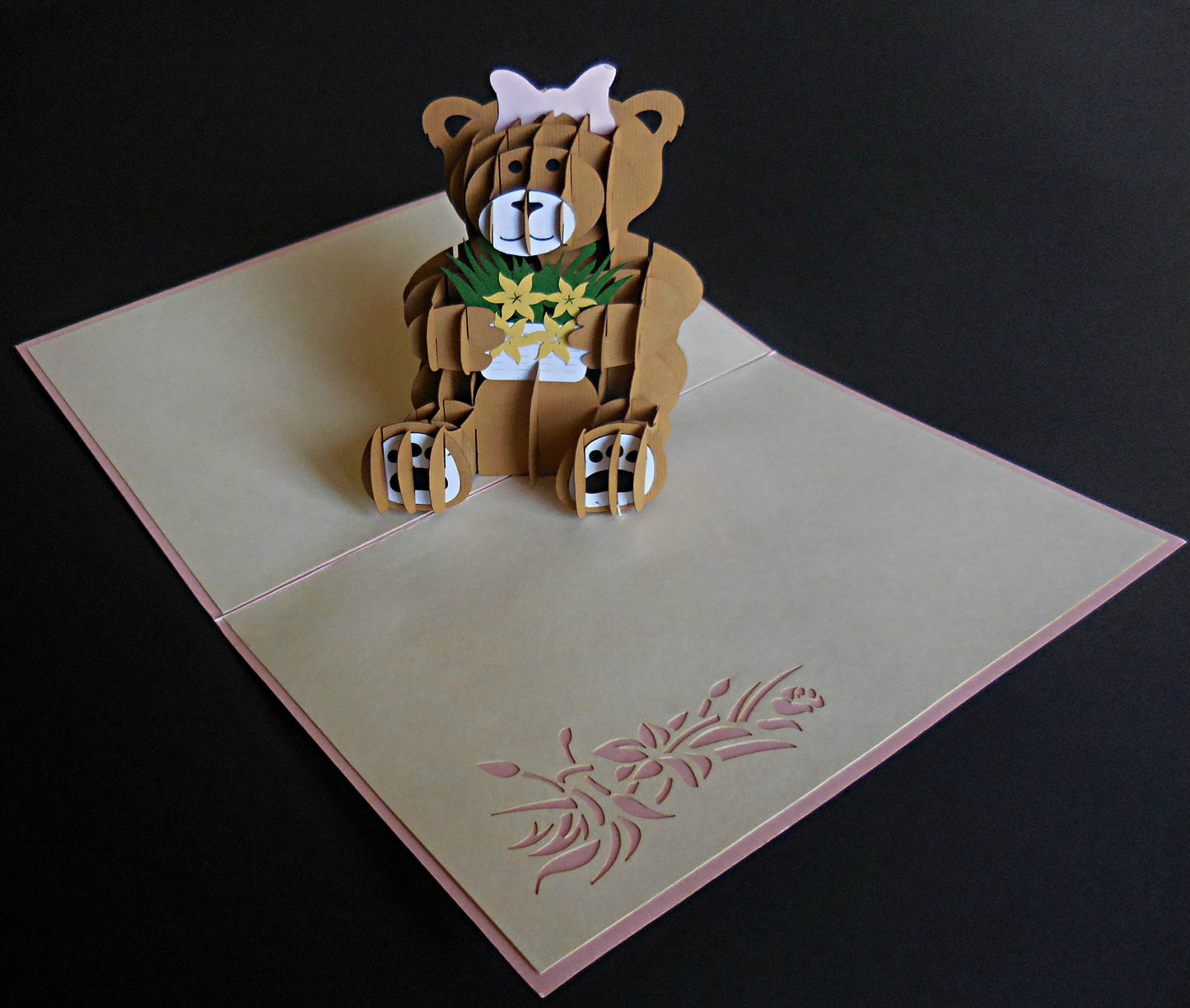 Girl Bear 3D Pop Up Greeting Card - Baby Shower - Birthday - Fun - Just Because - Special Days - iGifts And Cards