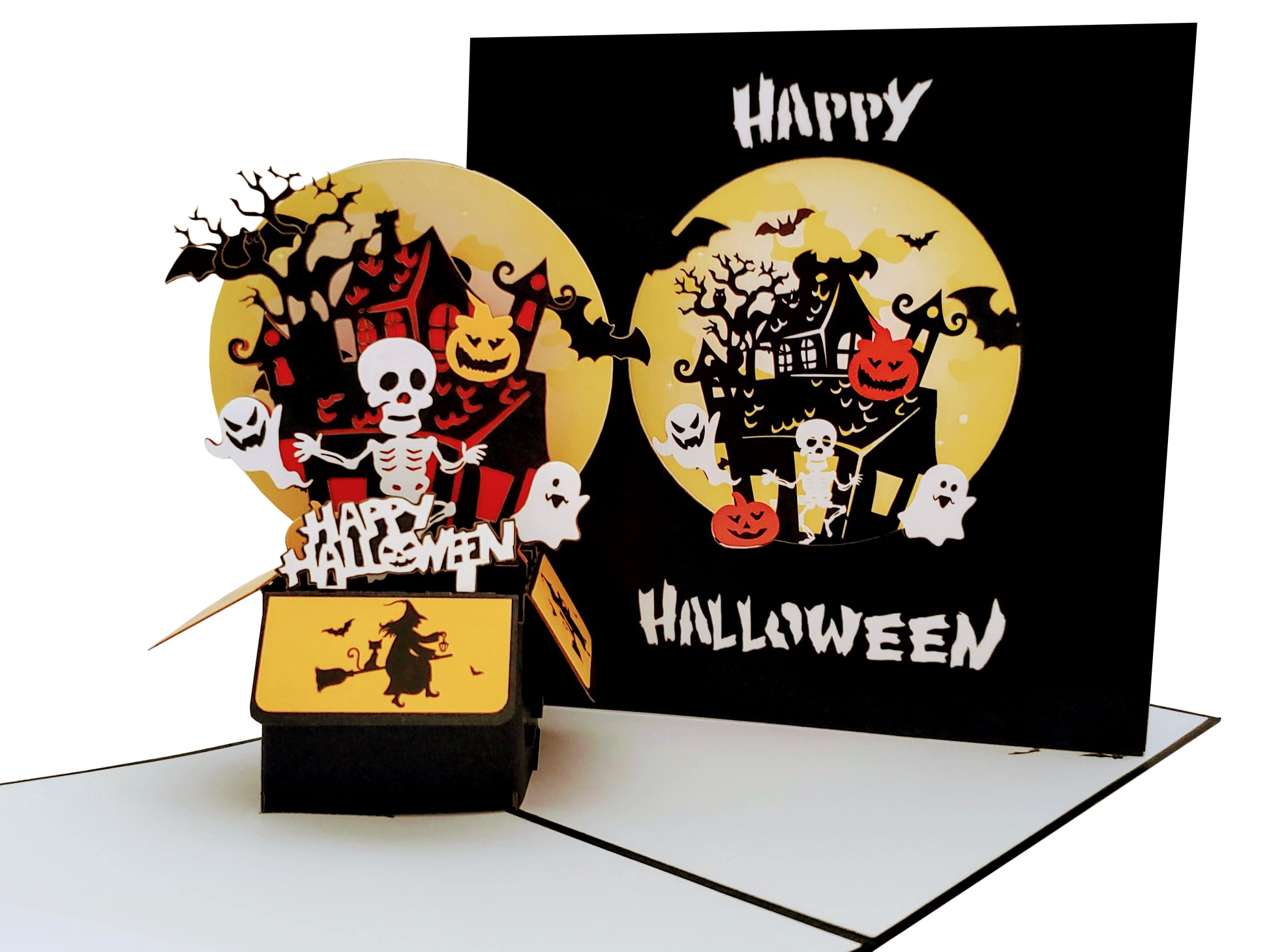Spooky Happy Halloween Party Box 3D Pop Up Greeting Card - 3d halloween card - best deal - Best Hall - iGifts And Cards