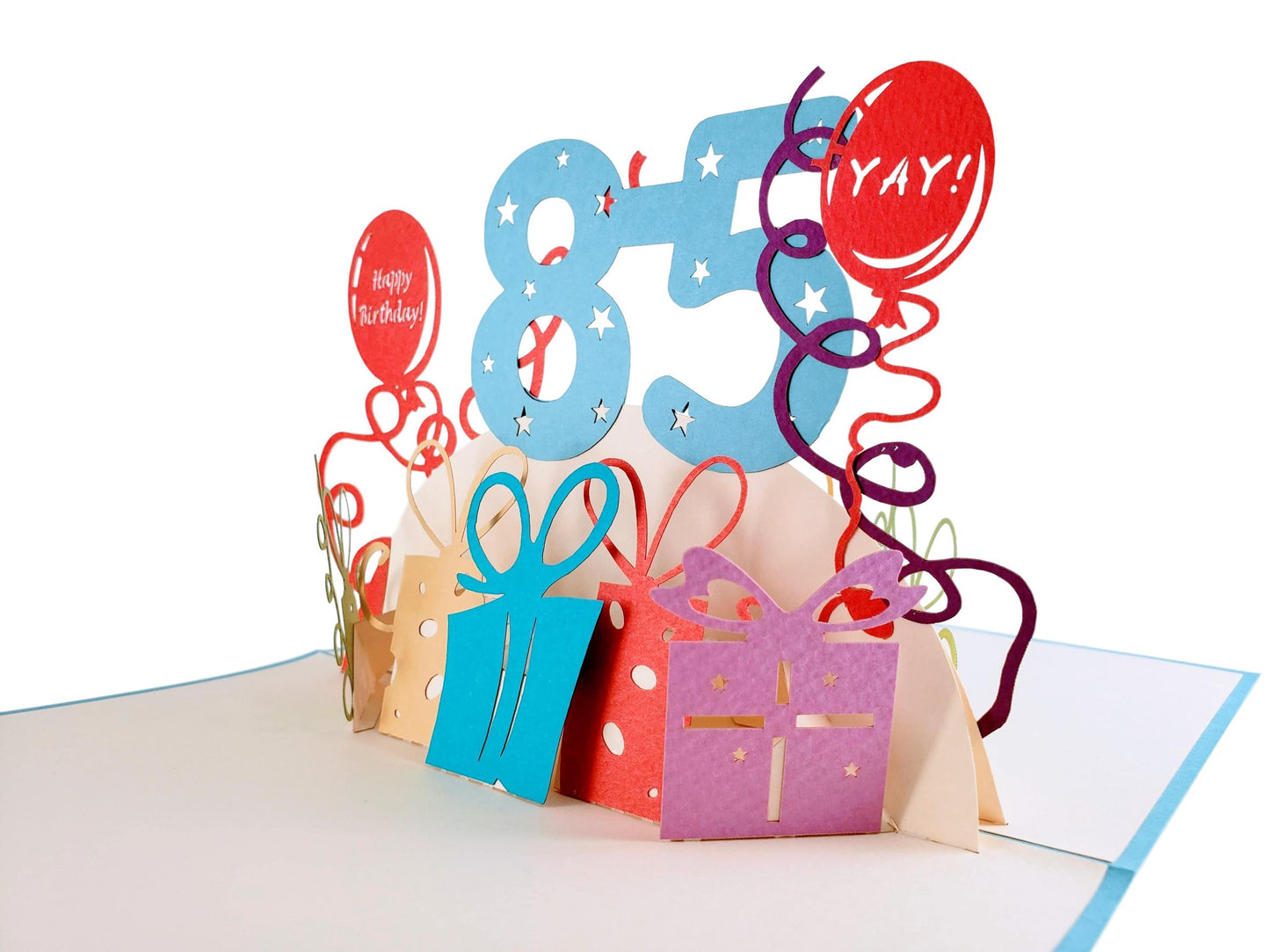 Happy 85th Birthday With Lots of Presents 3D Pop Up Greeting Card - Age - best deal - Birthday - iGifts And Cards