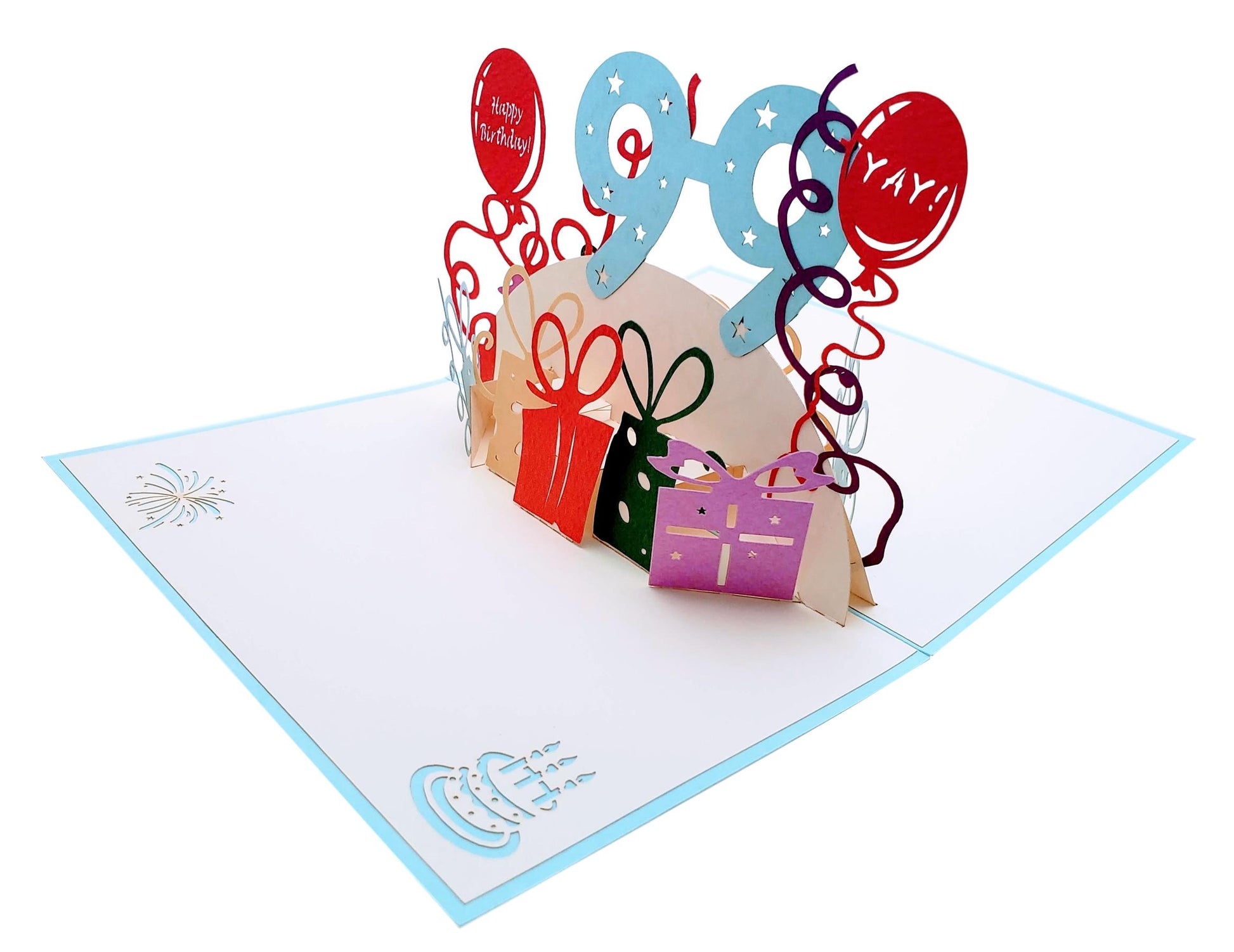 Happy 99th Birthday With Lots of Presents 3D Pop Up Greeting Card - Age - best deal - Birthday - iGifts And Cards
